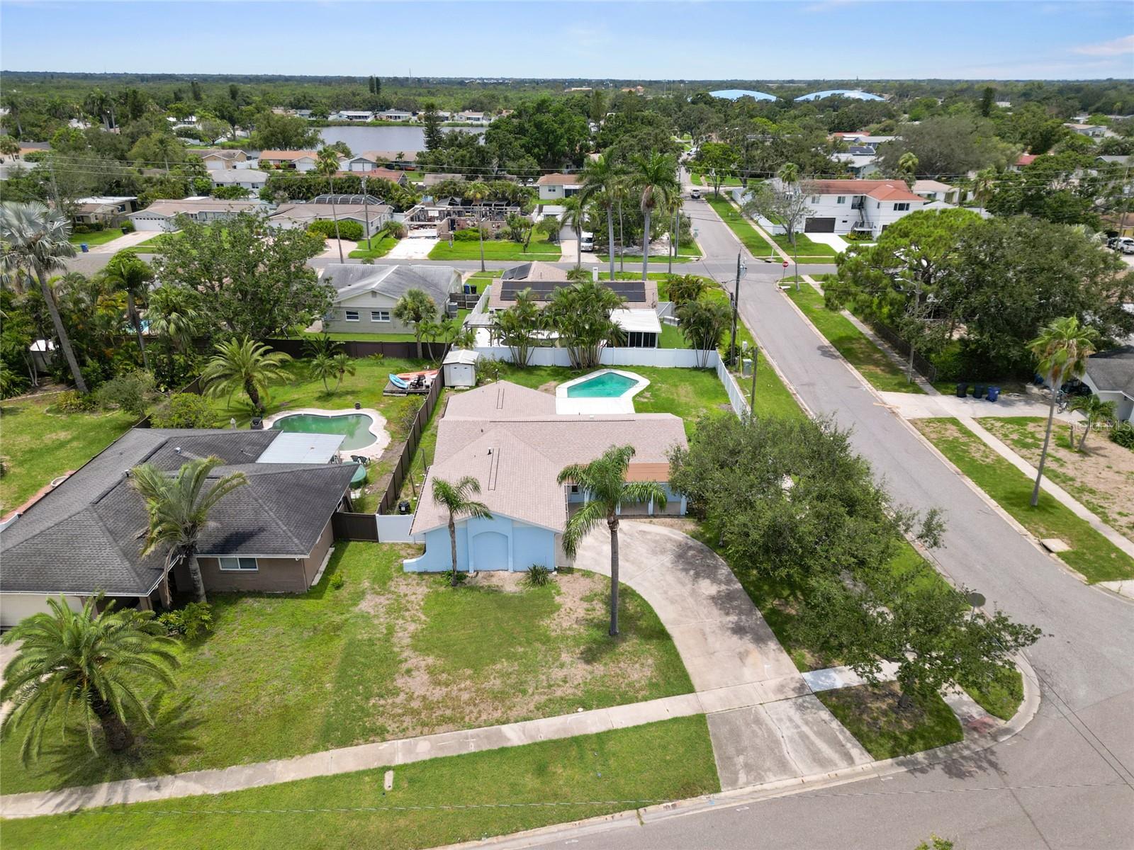 Aerial view, corner lot