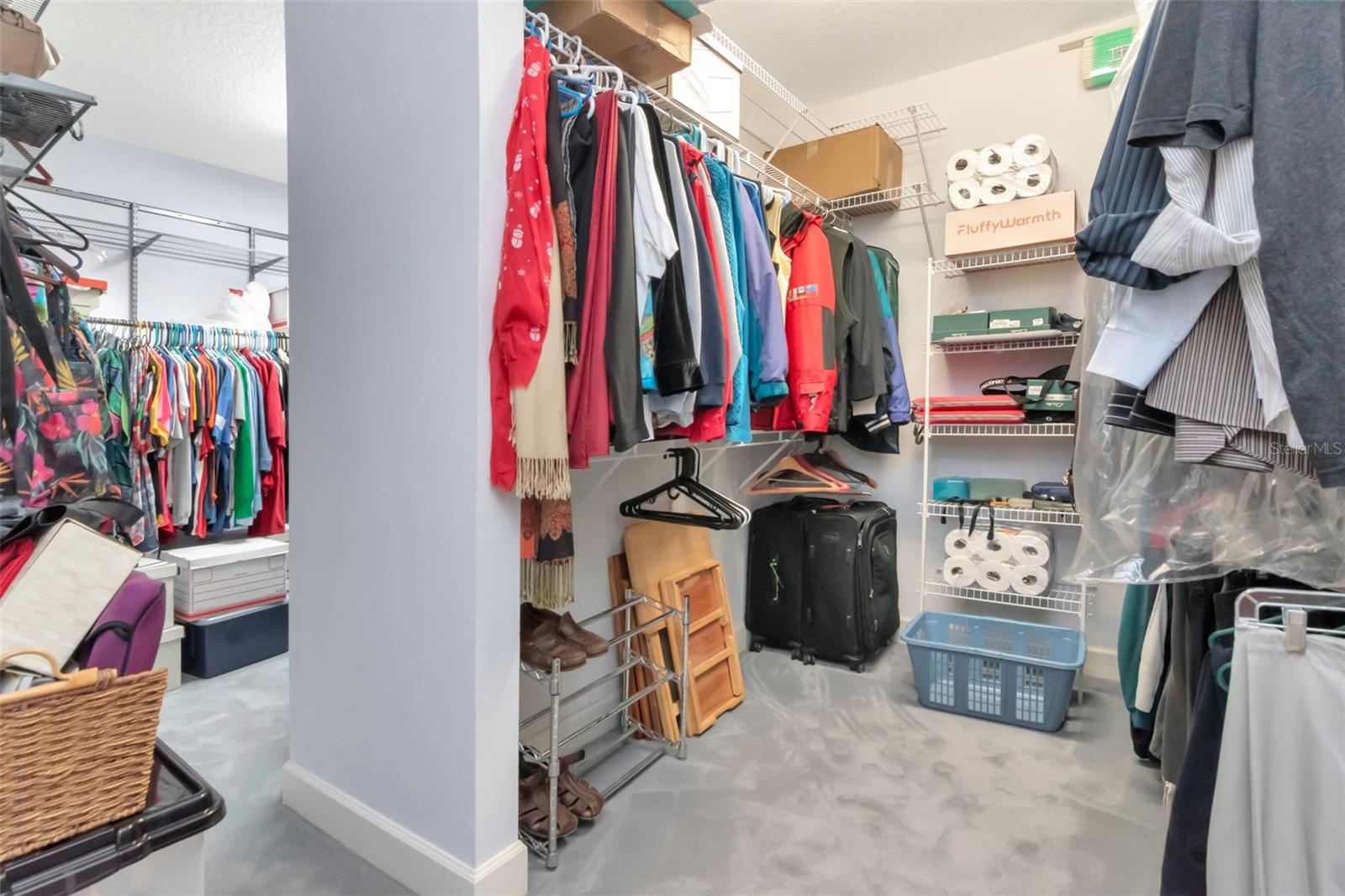 Double walk in closets in primary suite.