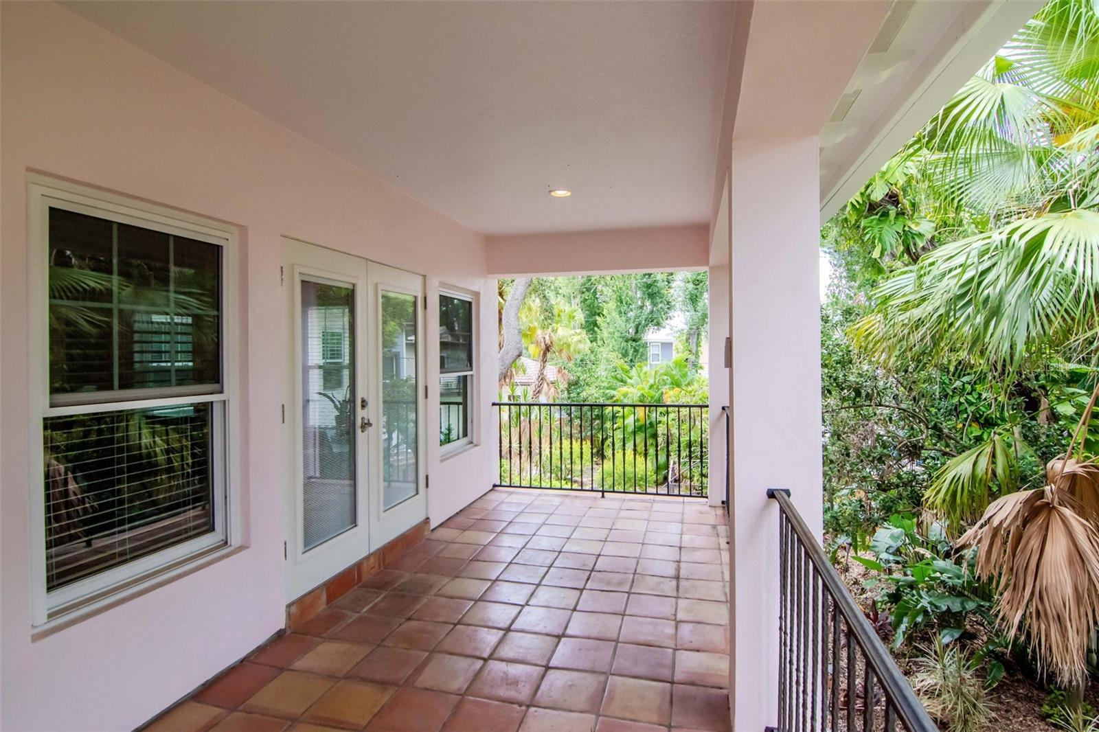 Spacious balcony off of primary suite