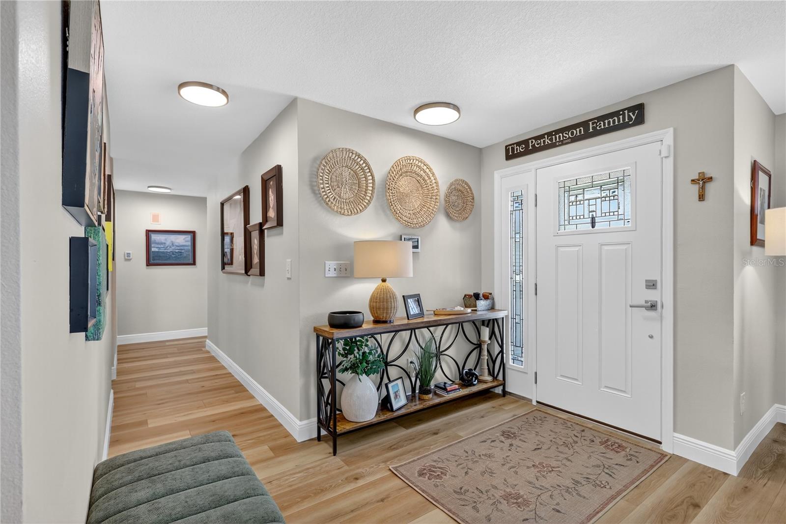 Hallway leading to 3 guest bedroom suites.