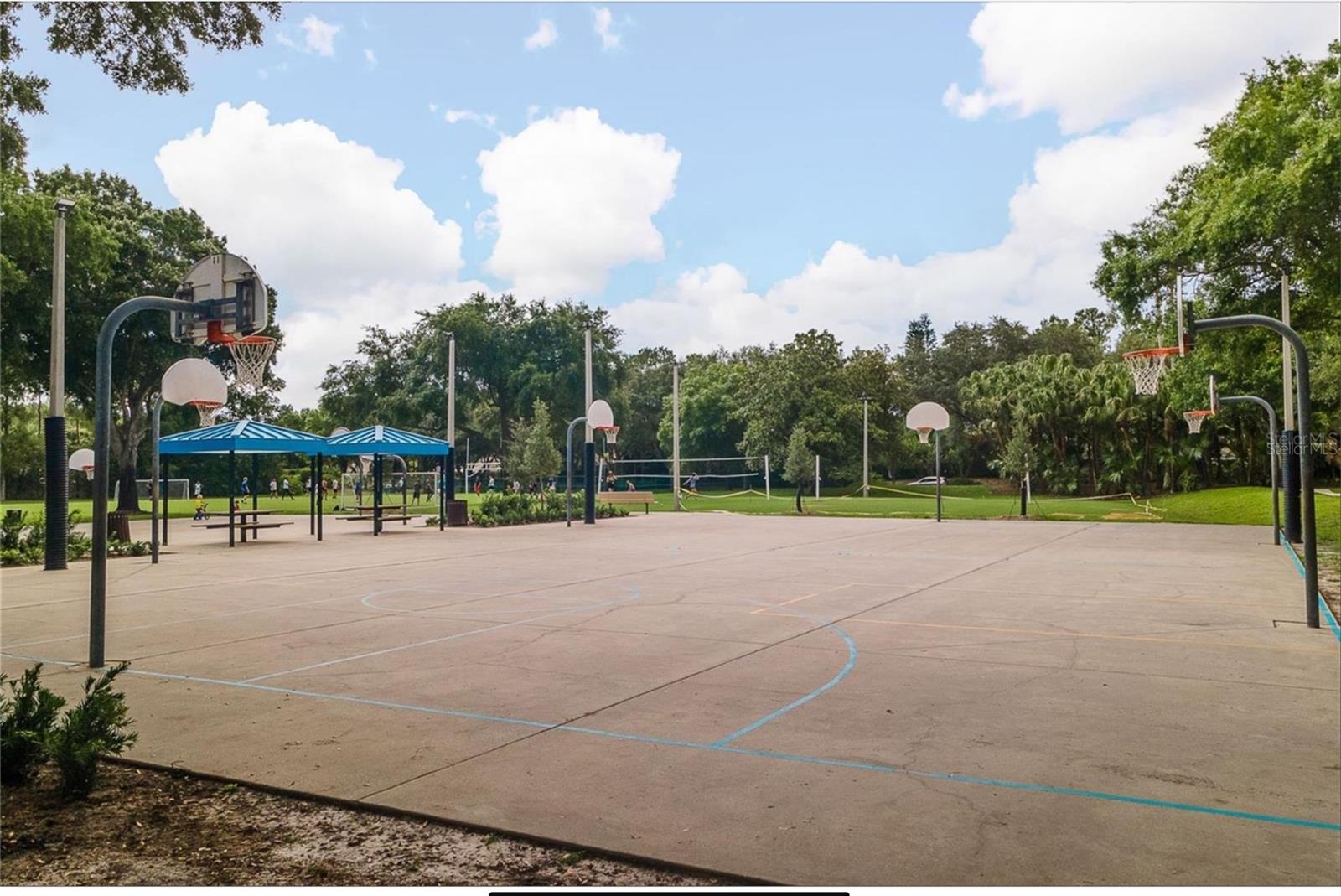 Basketball courts and pickleball courts