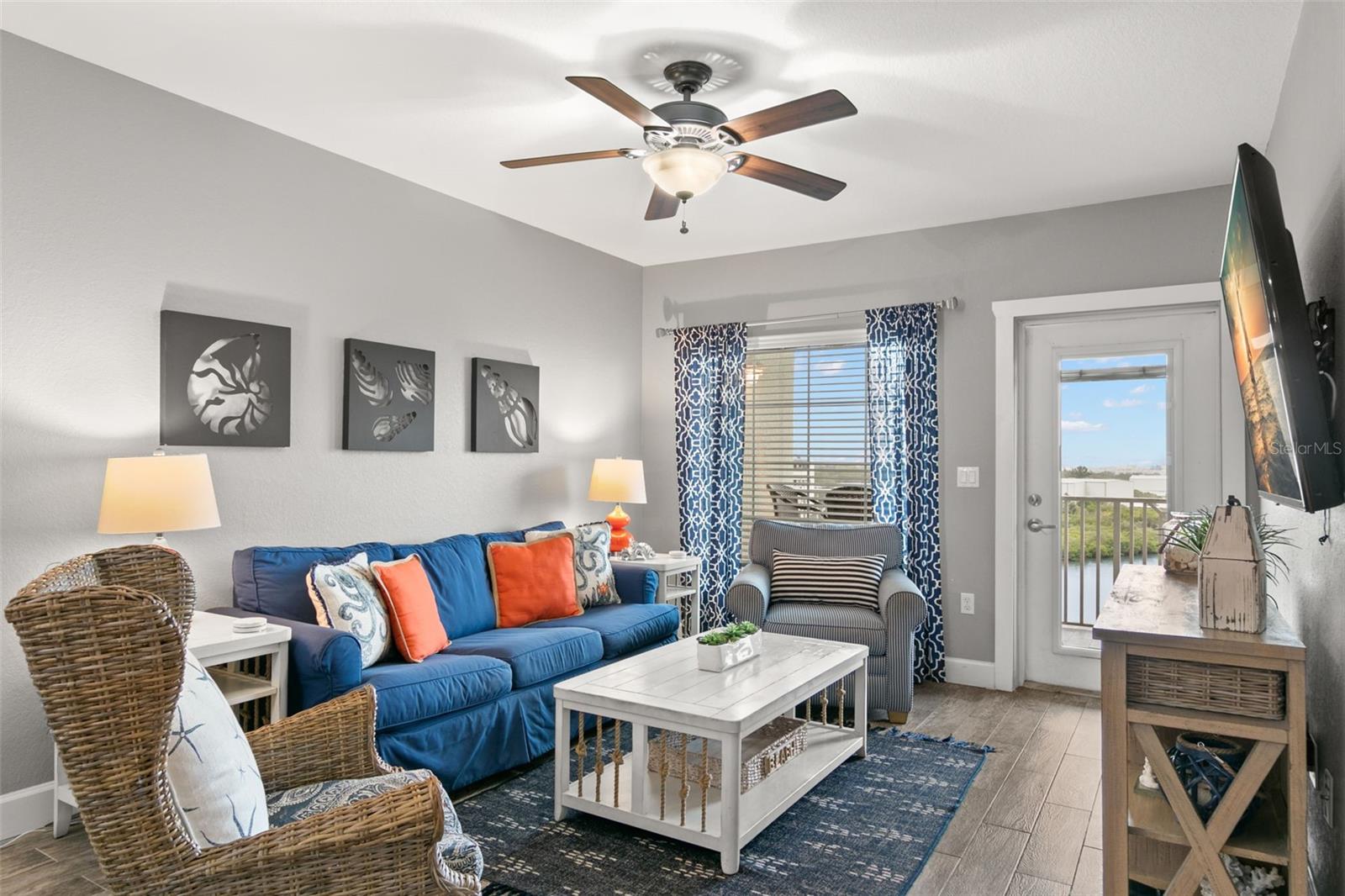 Living Room with access to the Private Balcony