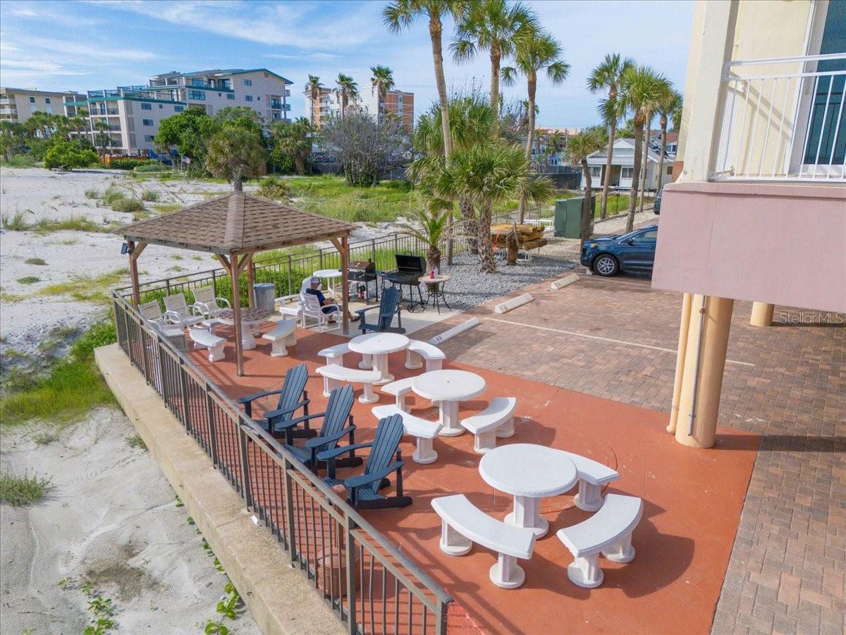 Grilling and seating area
