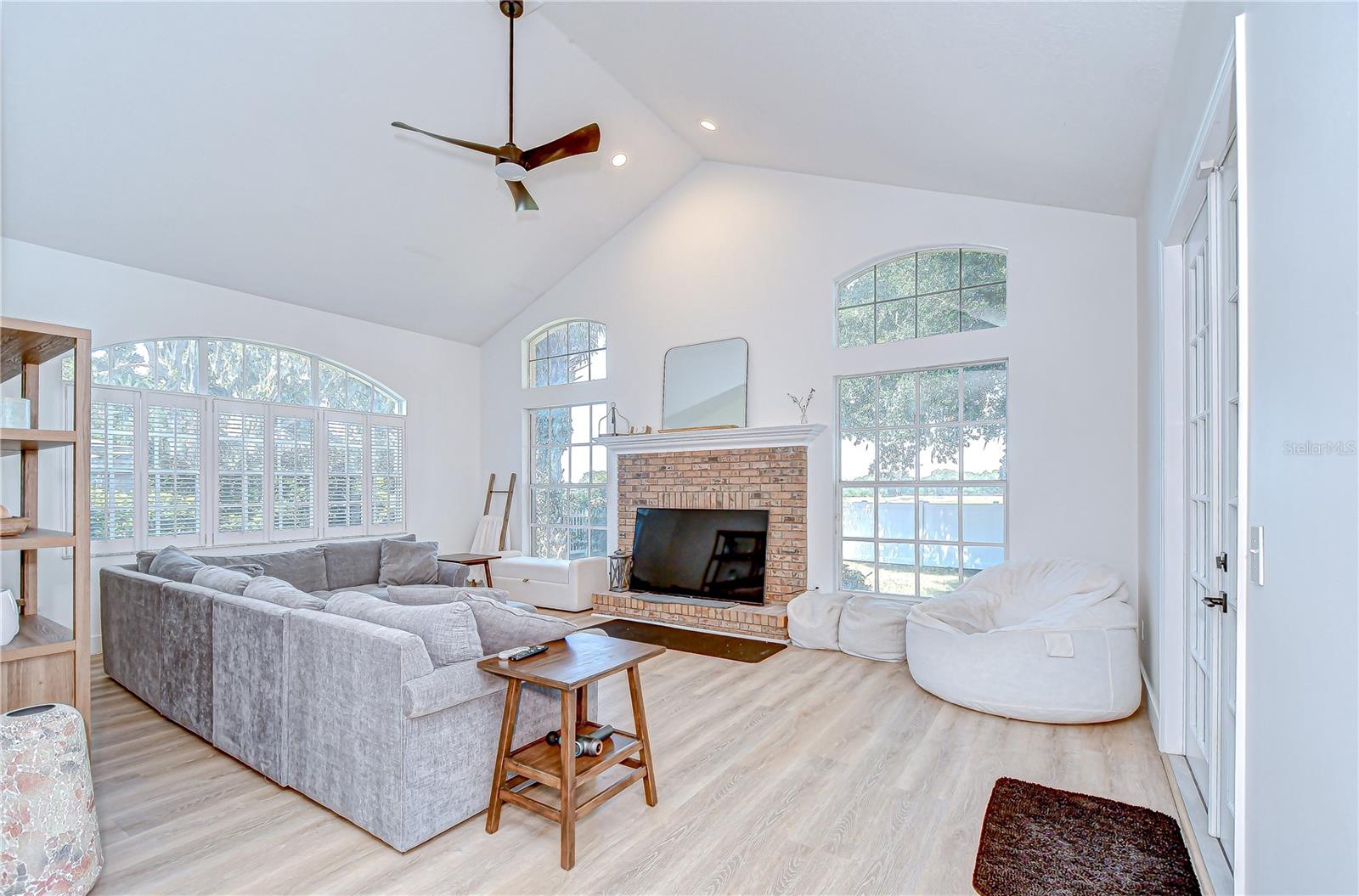 Family room with cozy fireplace!