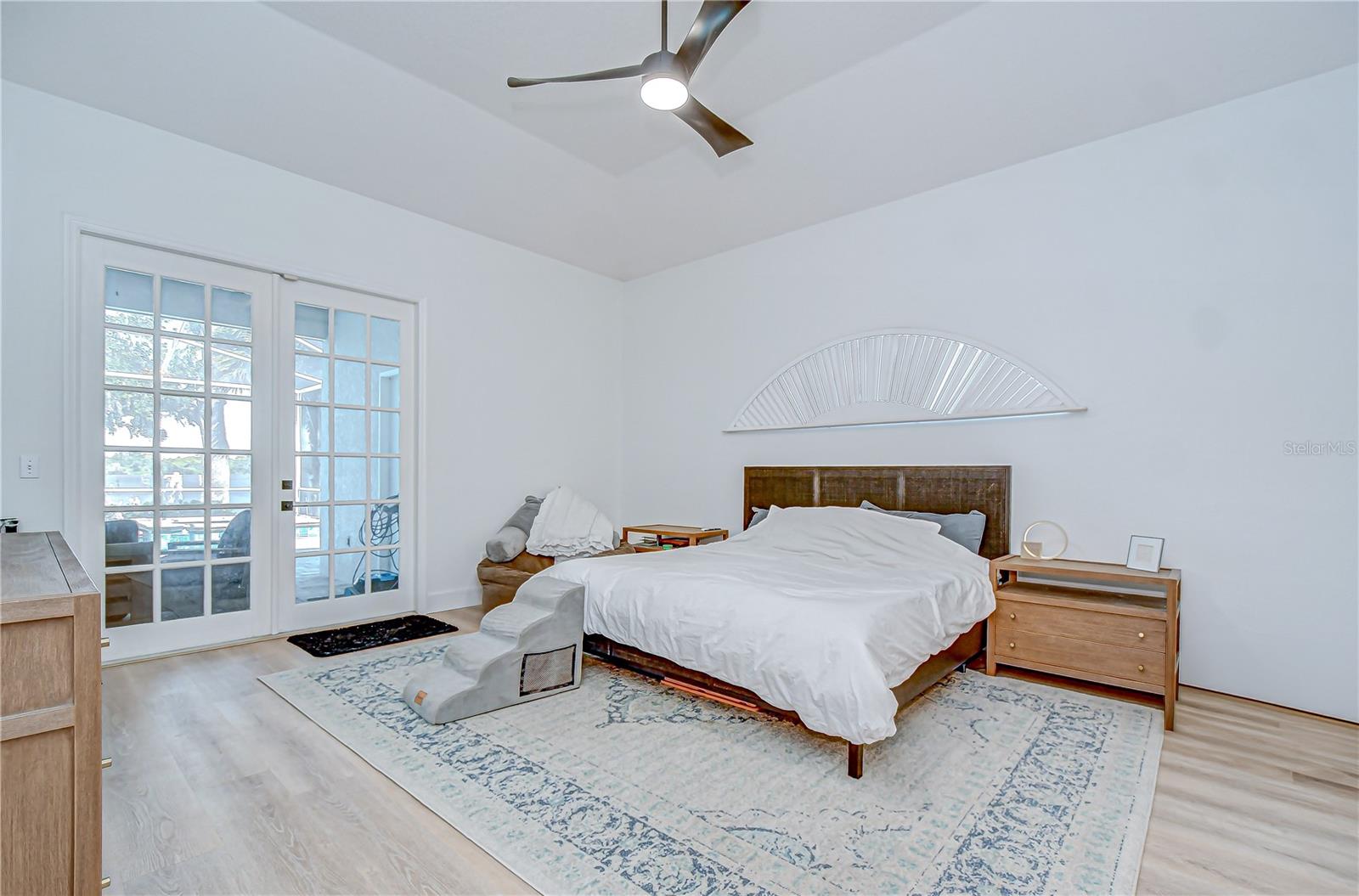 Primary bedroom with French doors!