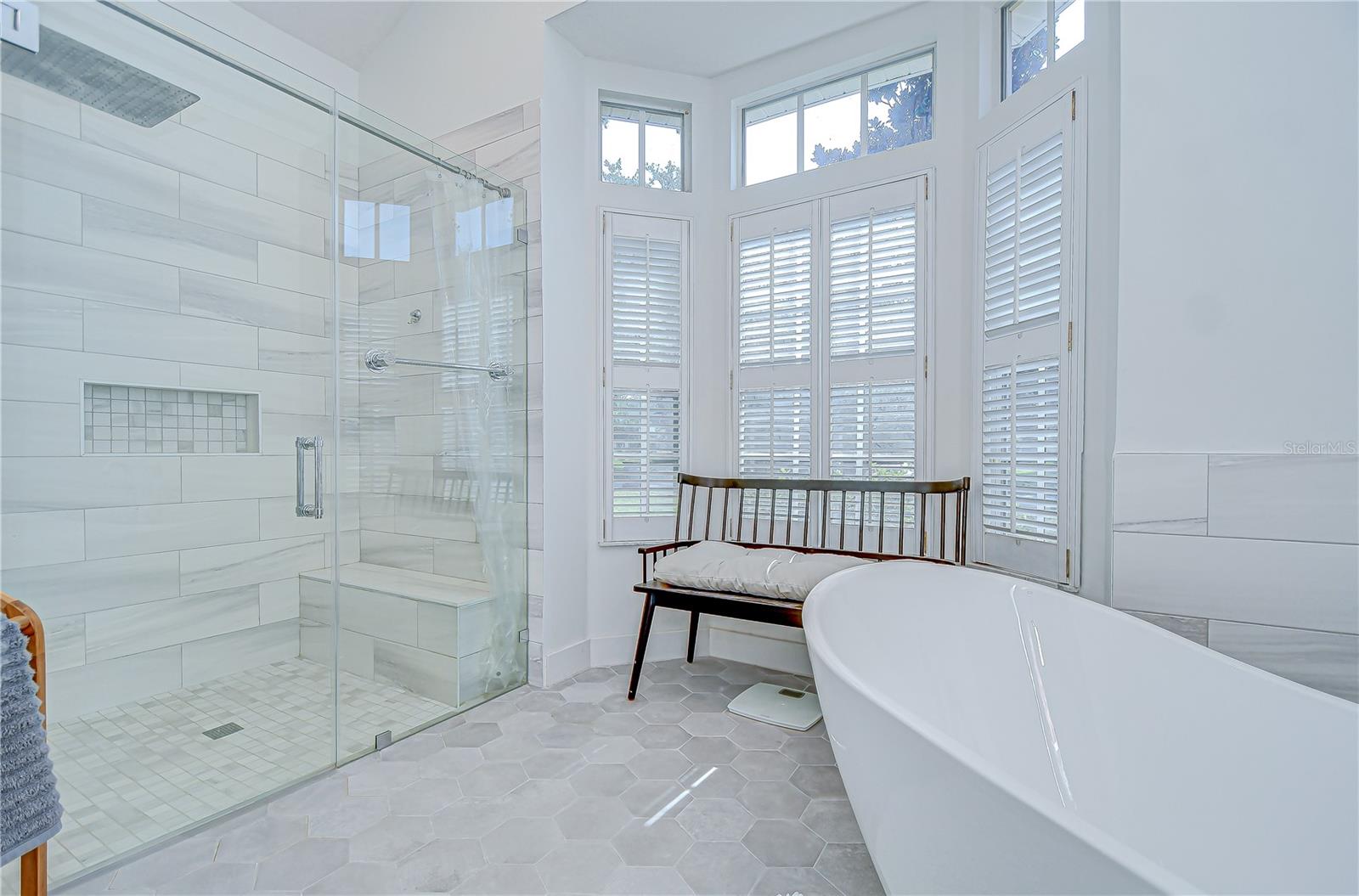 Glass in closed shower!