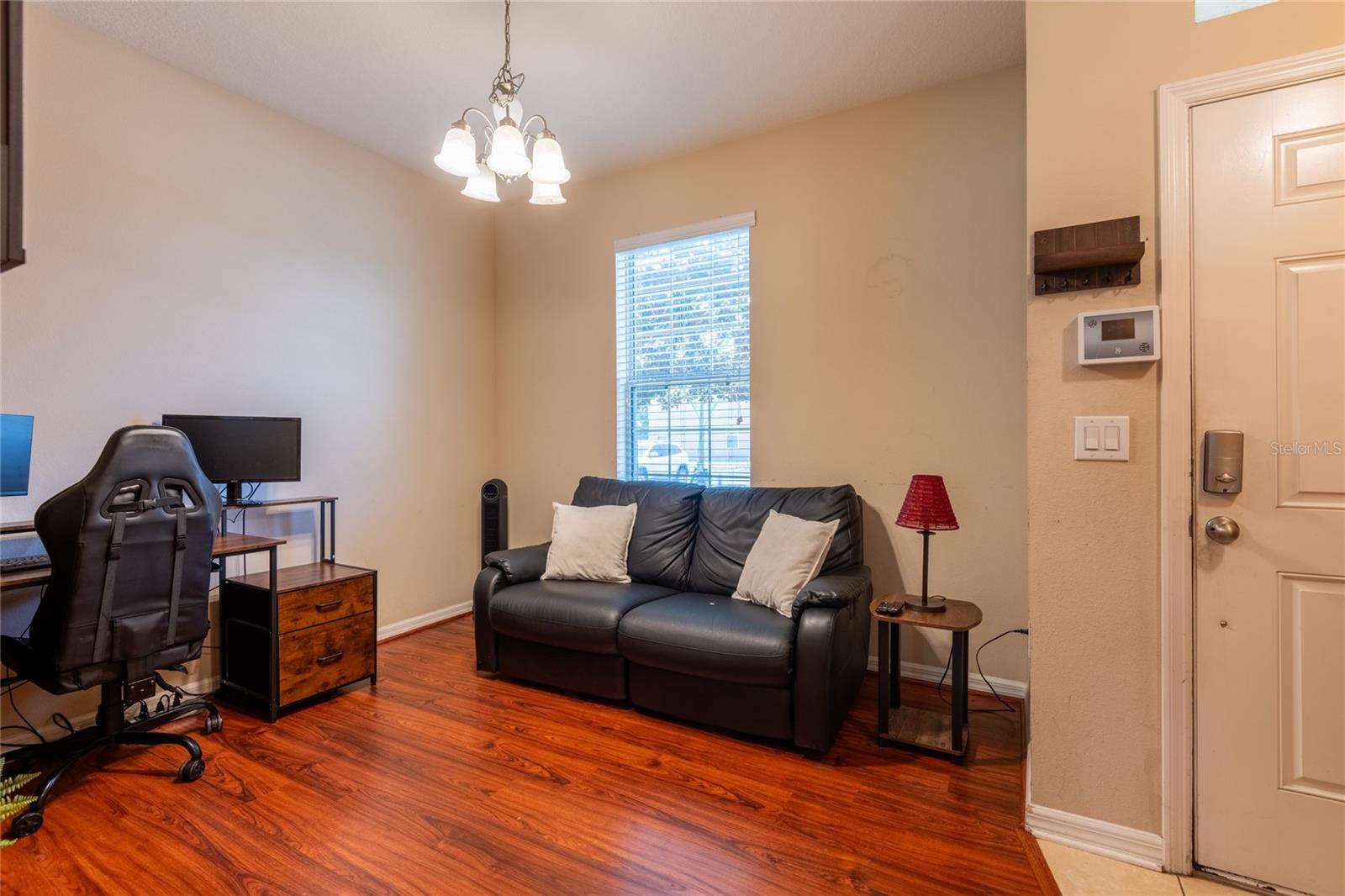 Foyer and front living area.