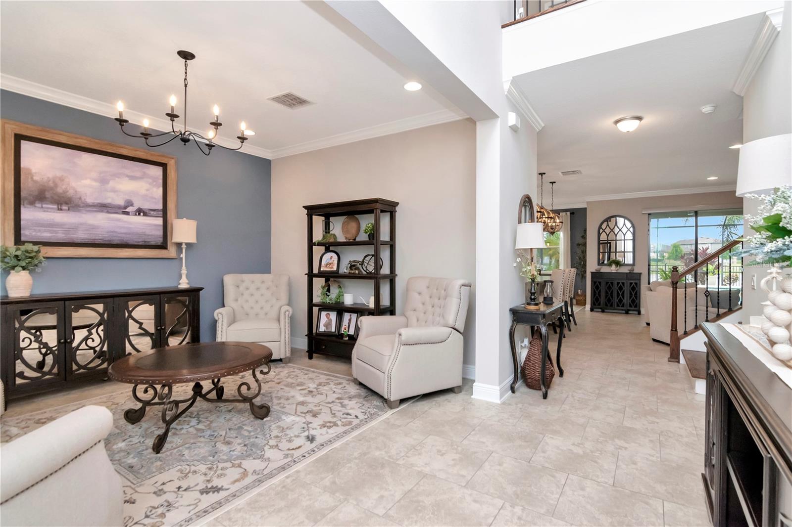 Looking into the home from foyer