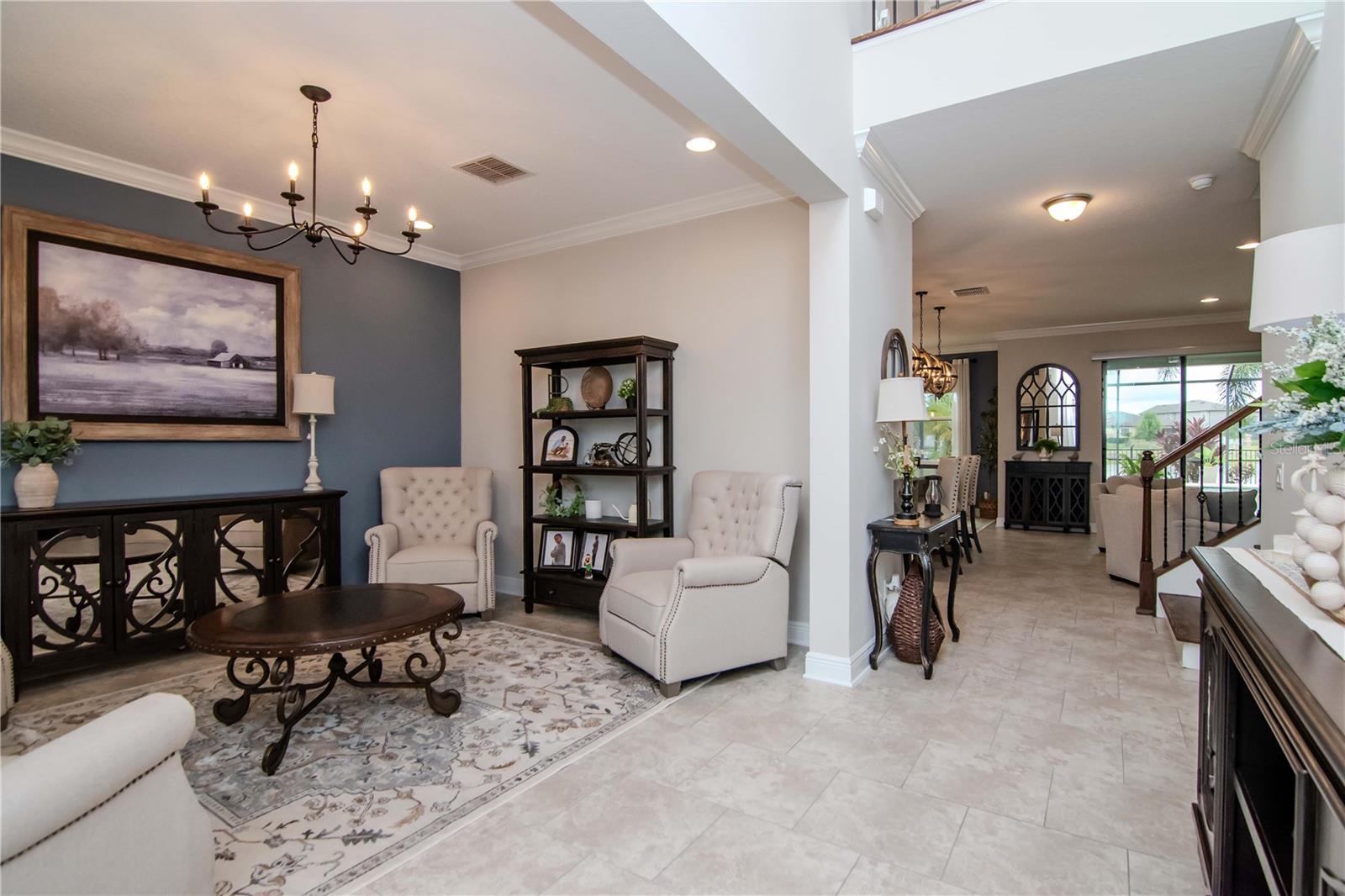 Looking into the home from foyer