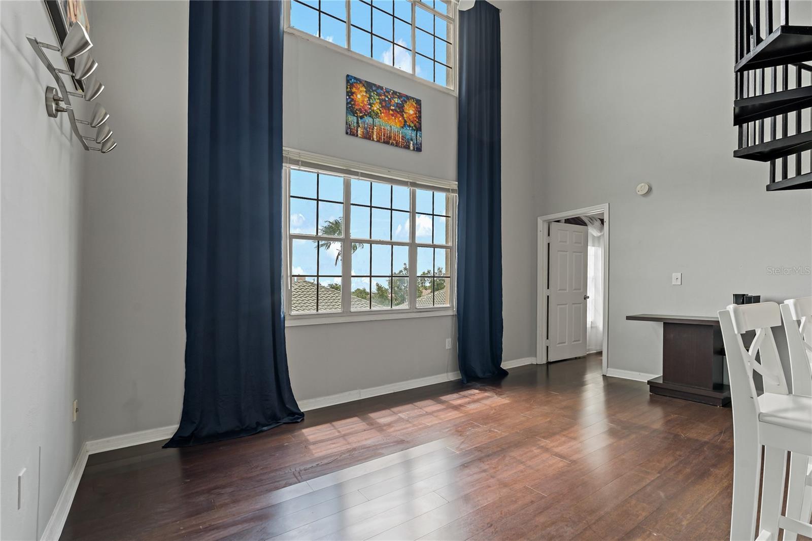 Living Room with Vaulted Ceilings