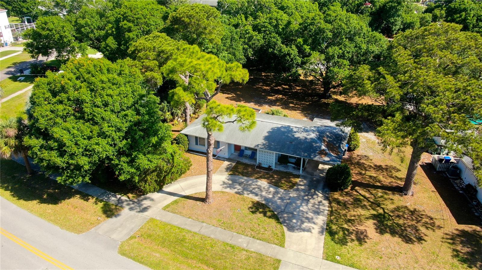 Aerial View of Home on Oversized Lot