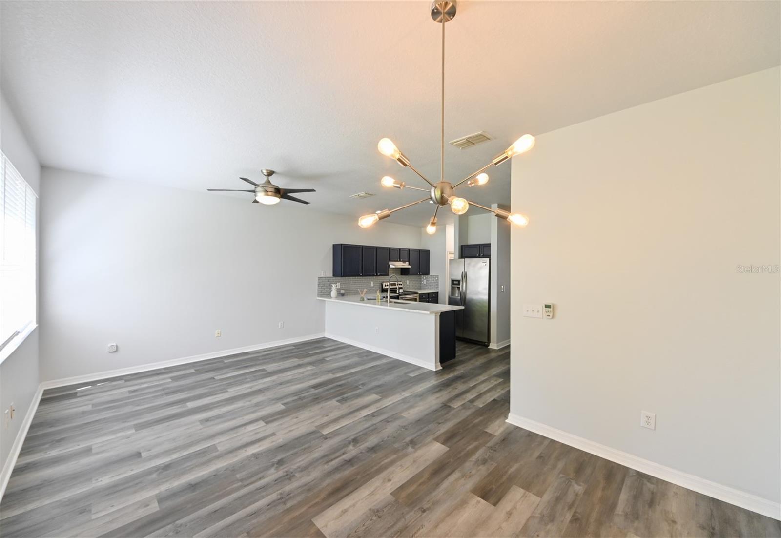 Family room/dining room/kitchen.