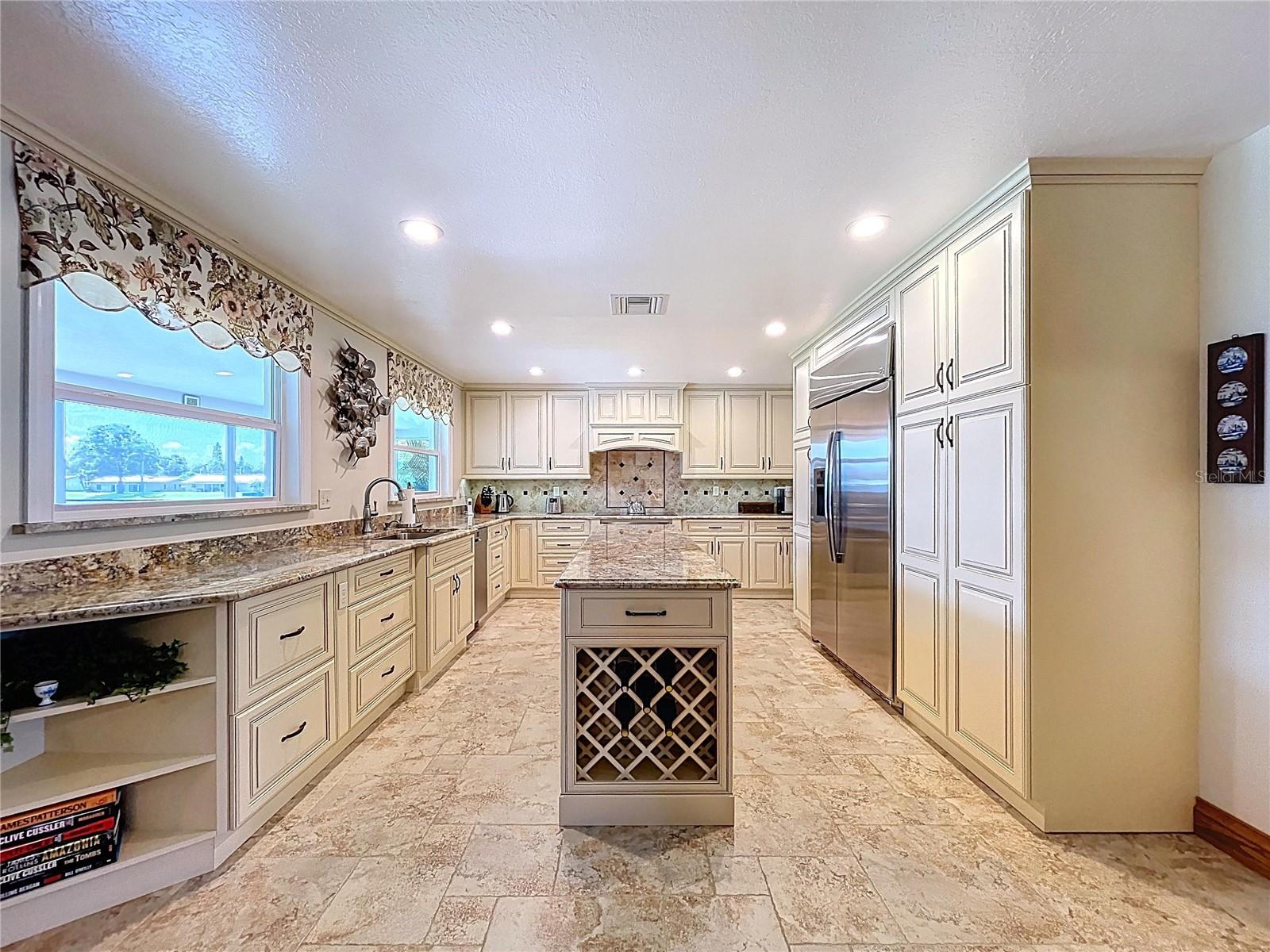 Light and bright with morning sun, this kitchen is spectacular.