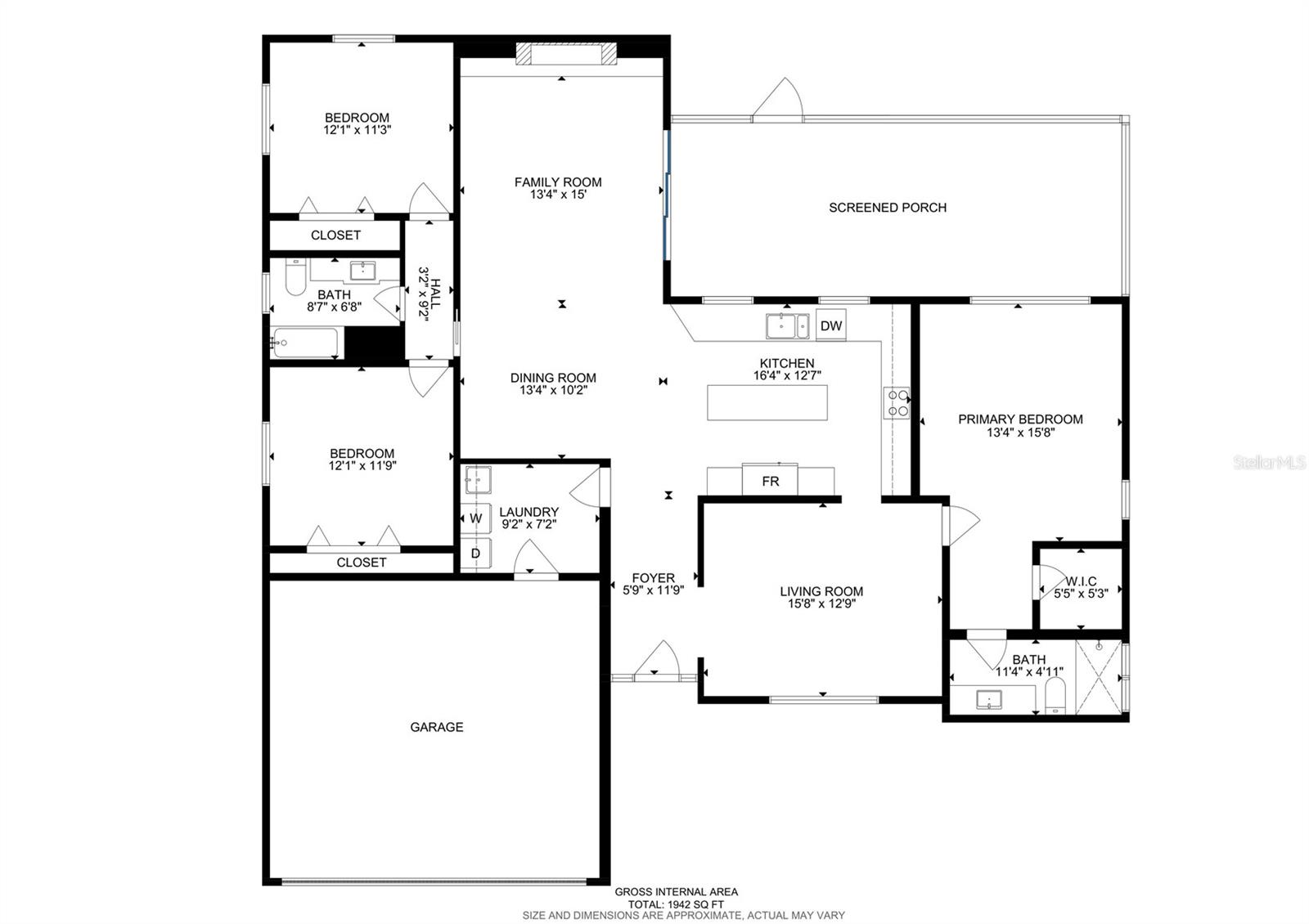 Spacious split floorplan.