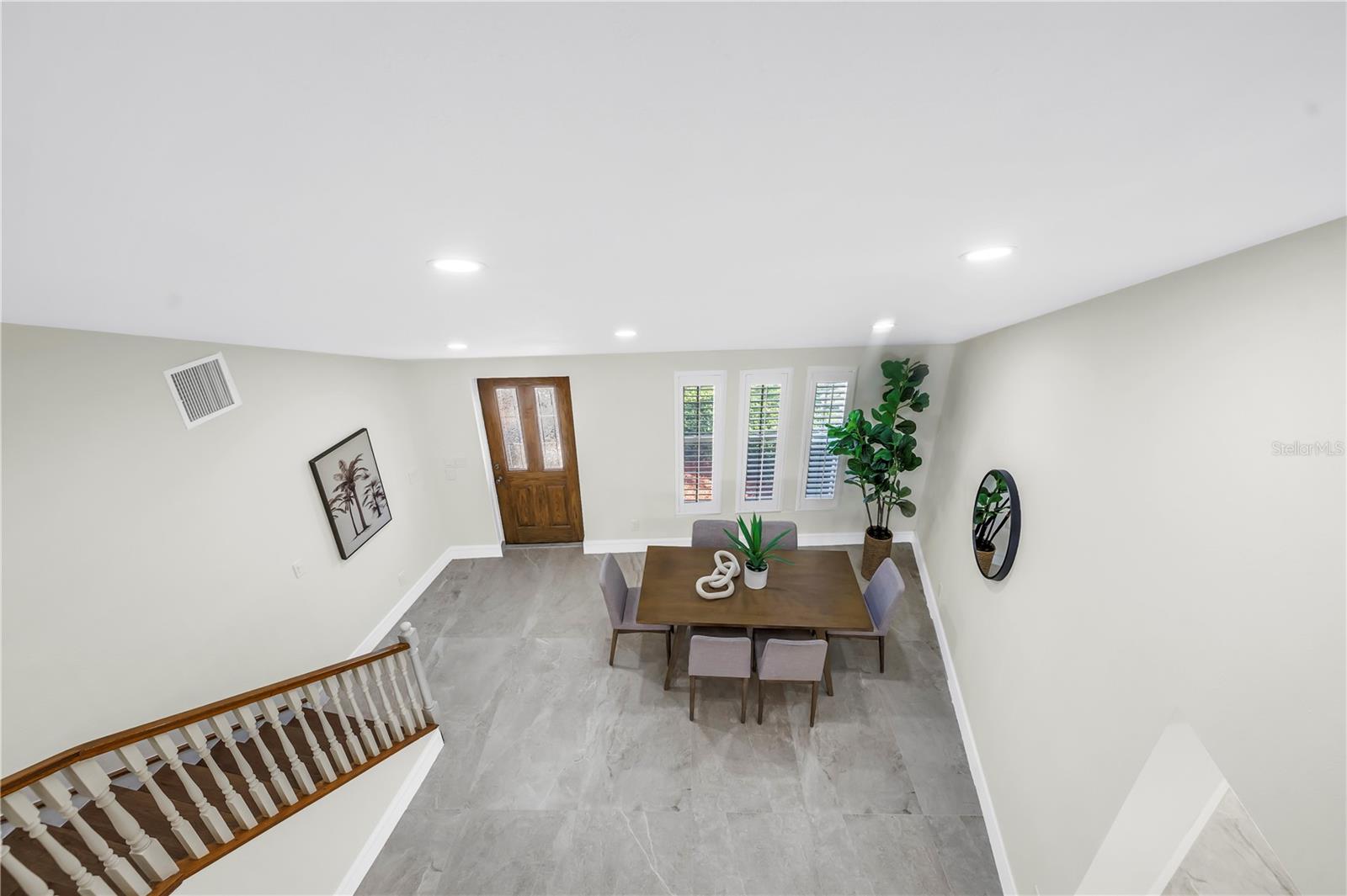 Landing overlooking the main floor.