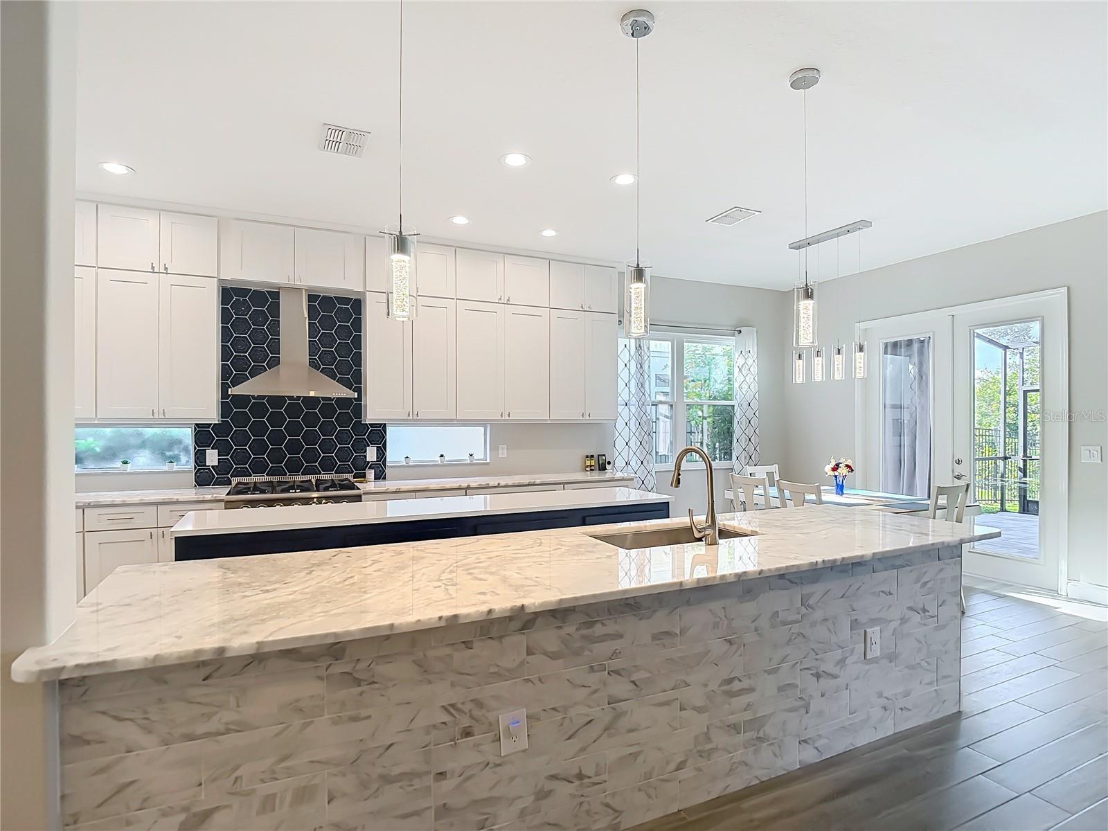 Nine foot Prep Island - Quartz Countertops