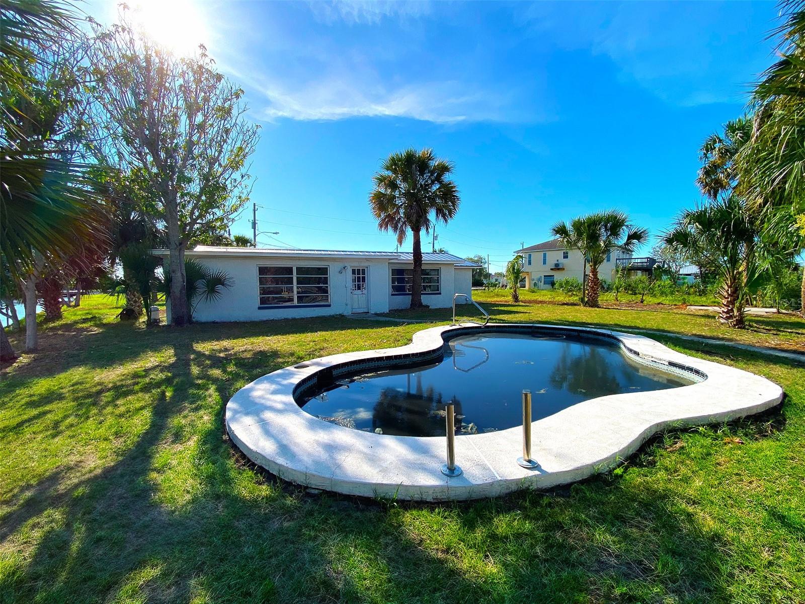 Backyard with pool.