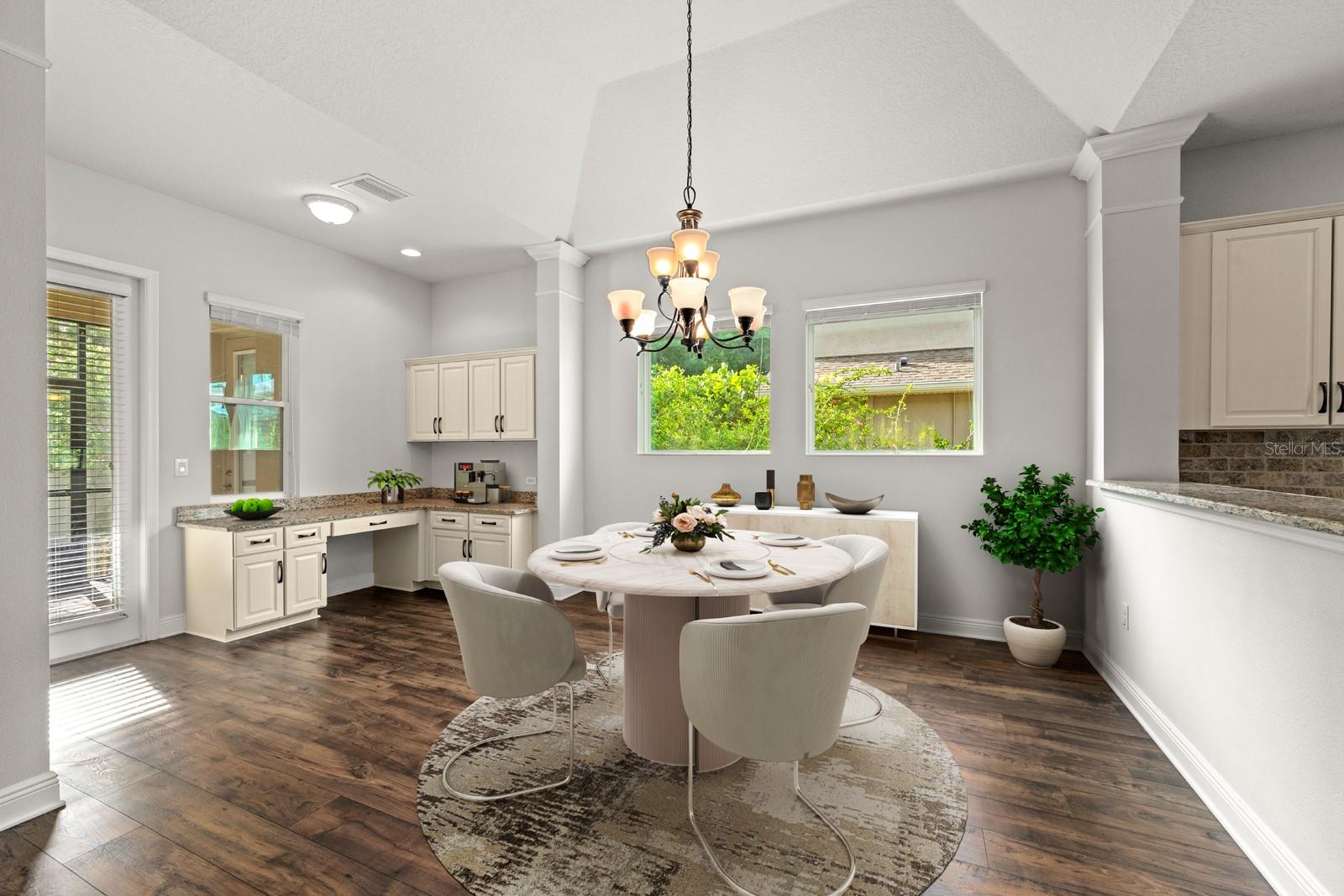 Digitally stage dining space