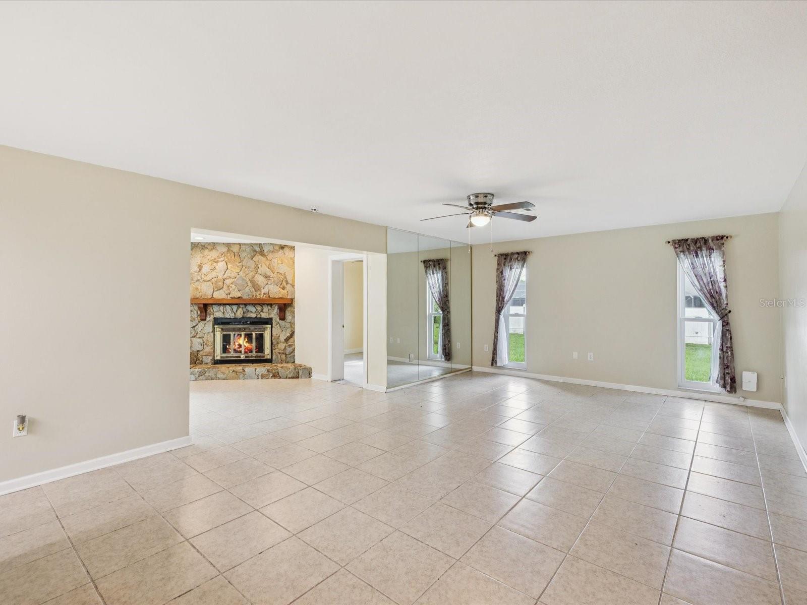 Wood-Burning fireplace view from your living room!