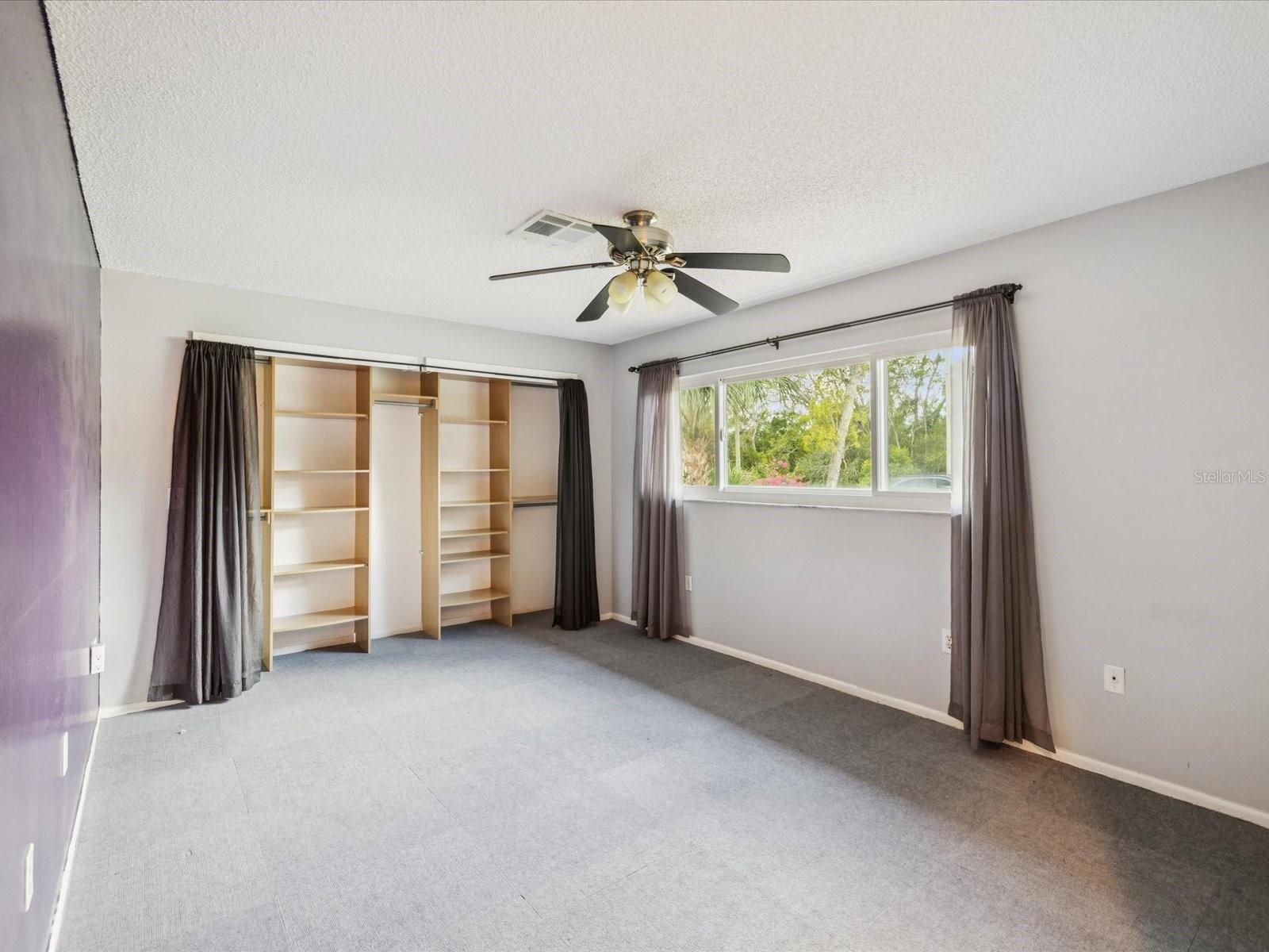Custom built in closets in master suite