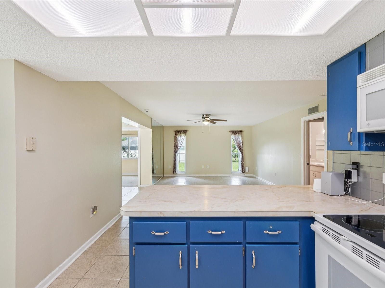 Breakfast Bar open to the living room!