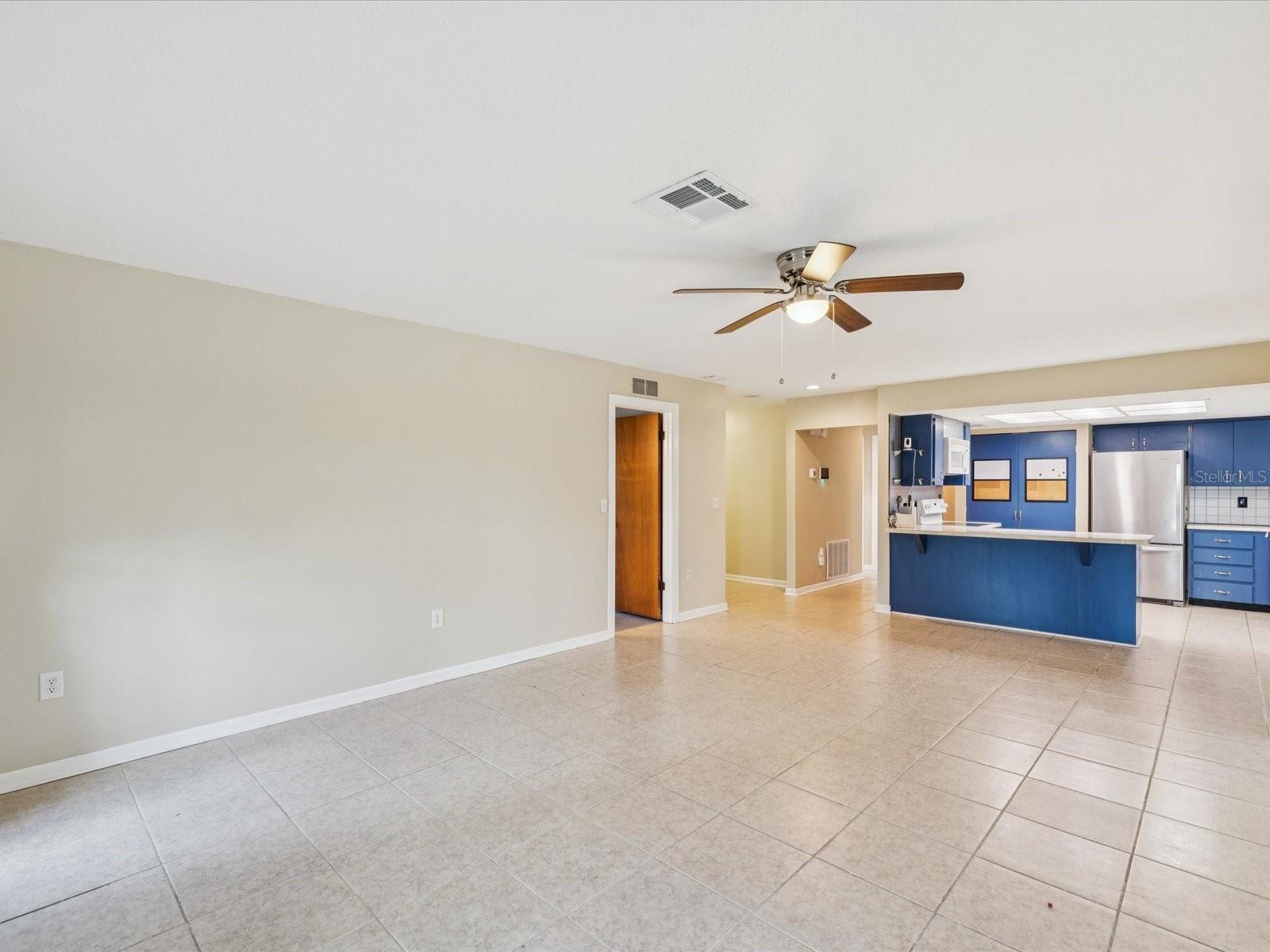 Kitchen is open to the Living Room