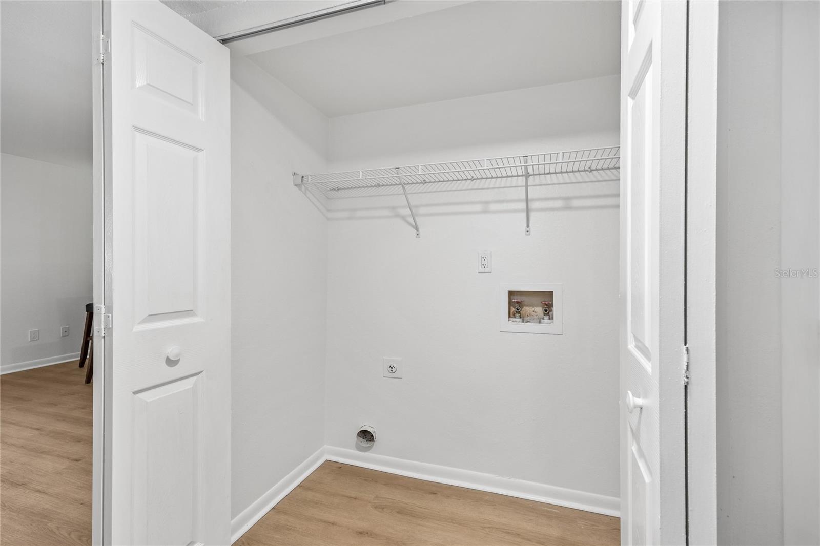This unit features a laundry closet on the ground floor.