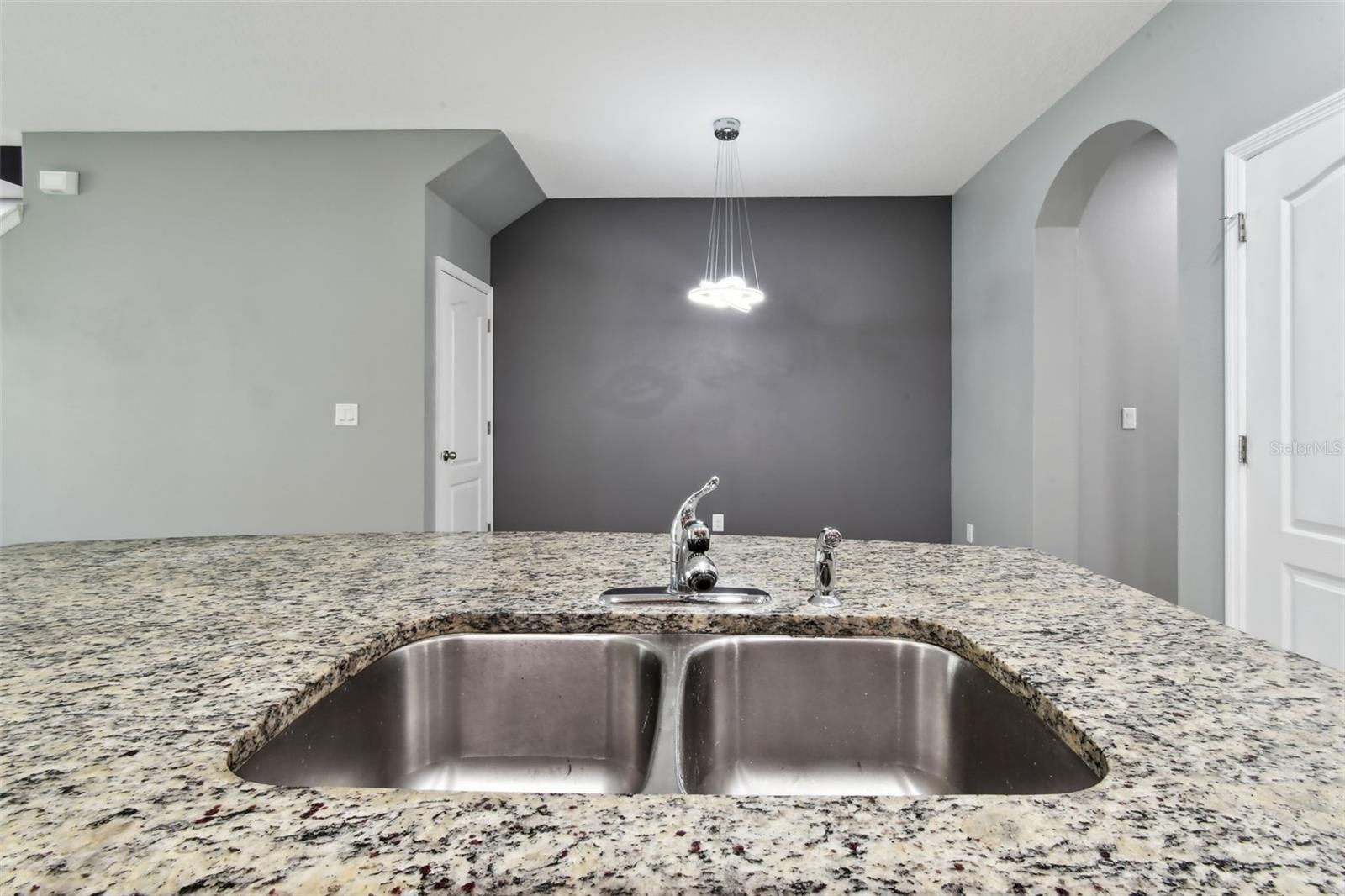 Kitchen with view toward dining room
