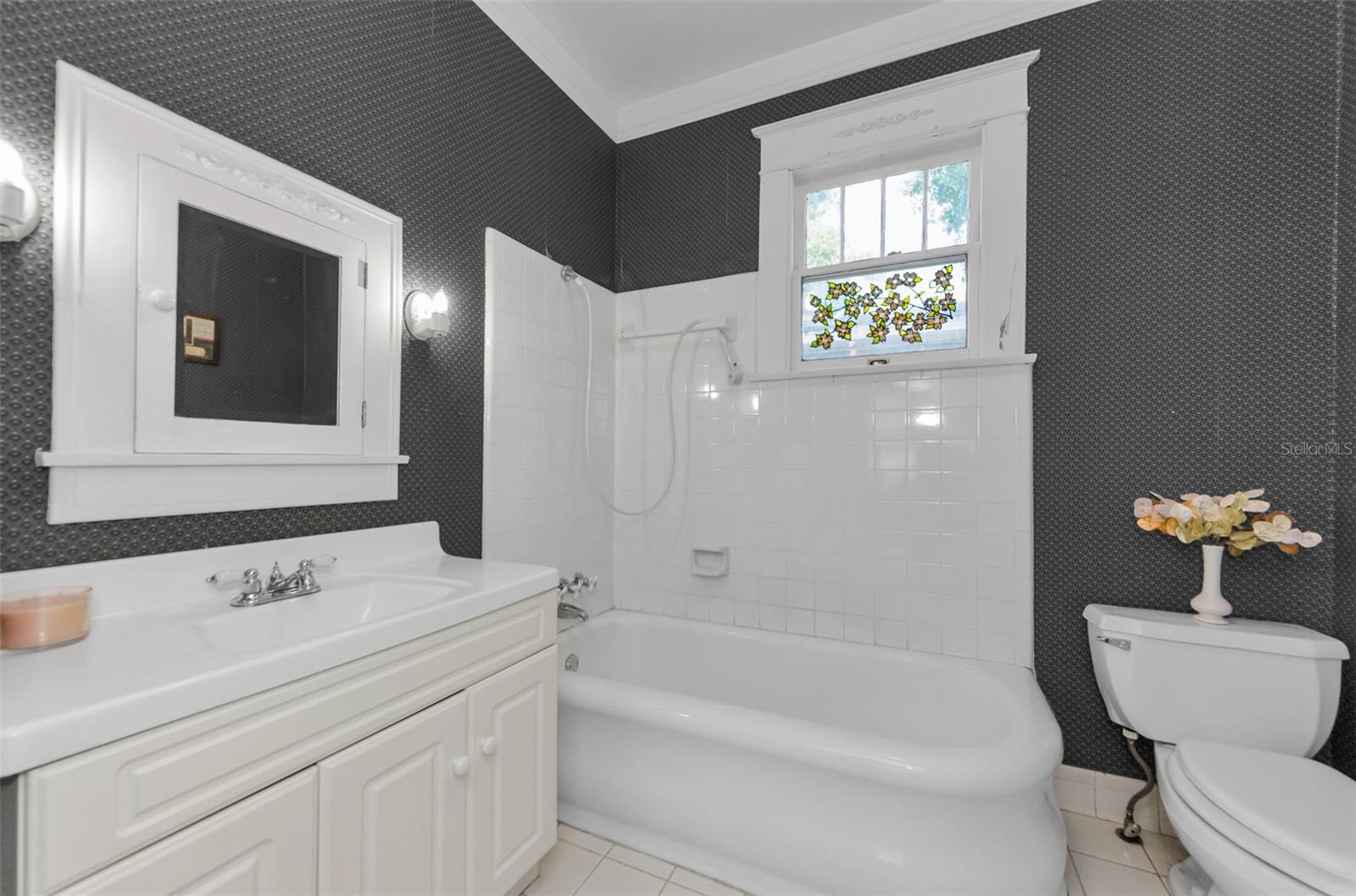 original cast iron alcove tub with shower