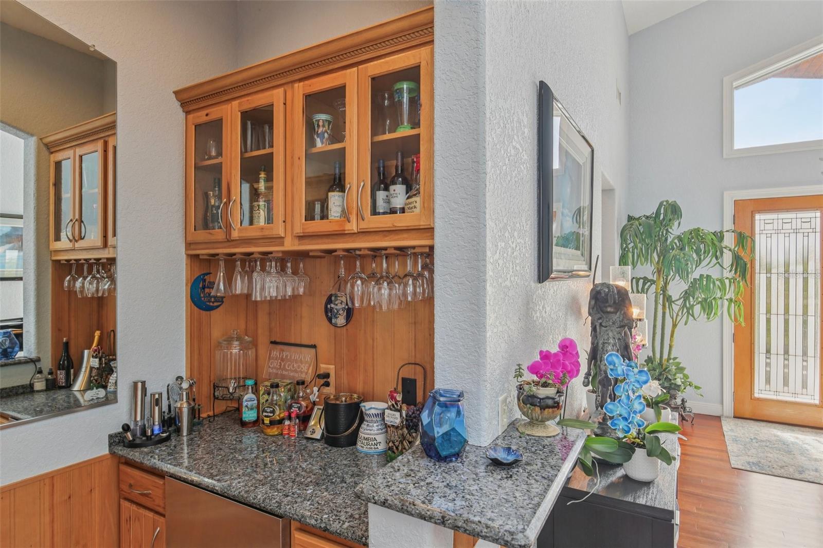 Glass rack and mini Refrigerator