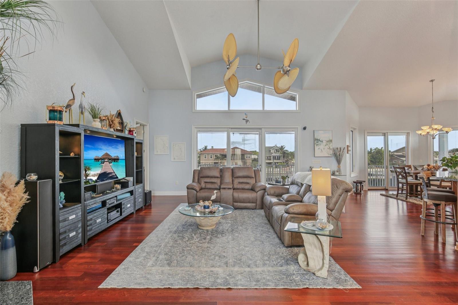 High Volume Ceilings with view of the Canal