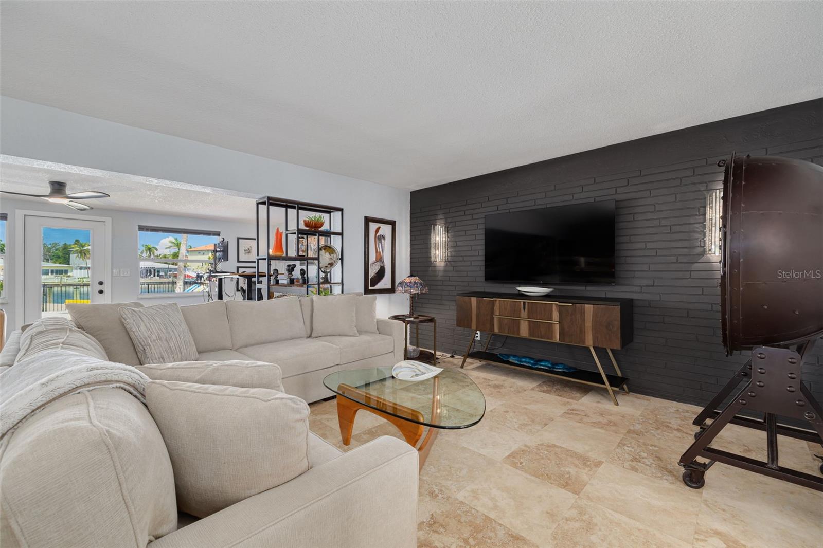 Brick Accent Wall in the living room