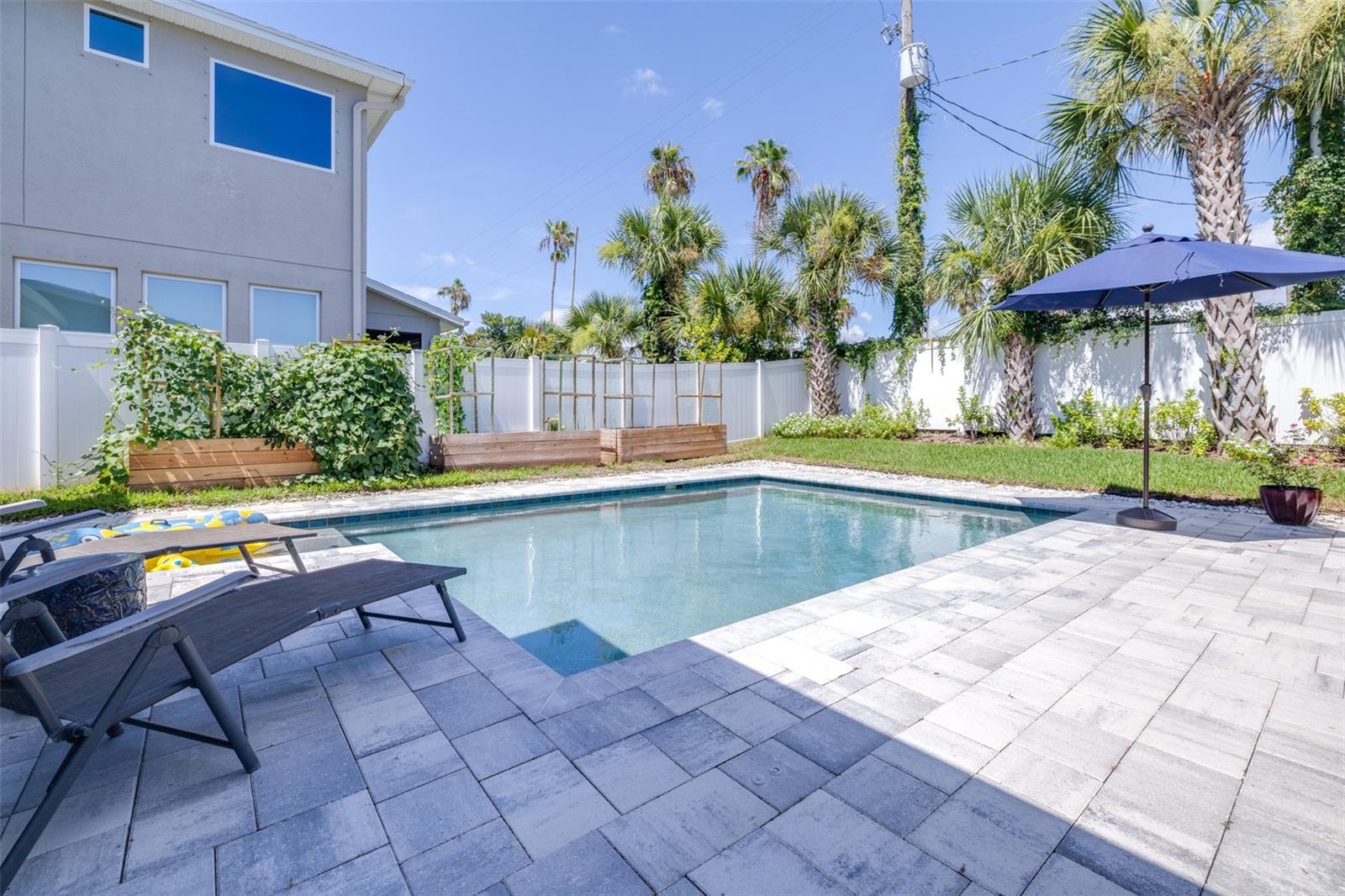 pool is heated for year round refreshment