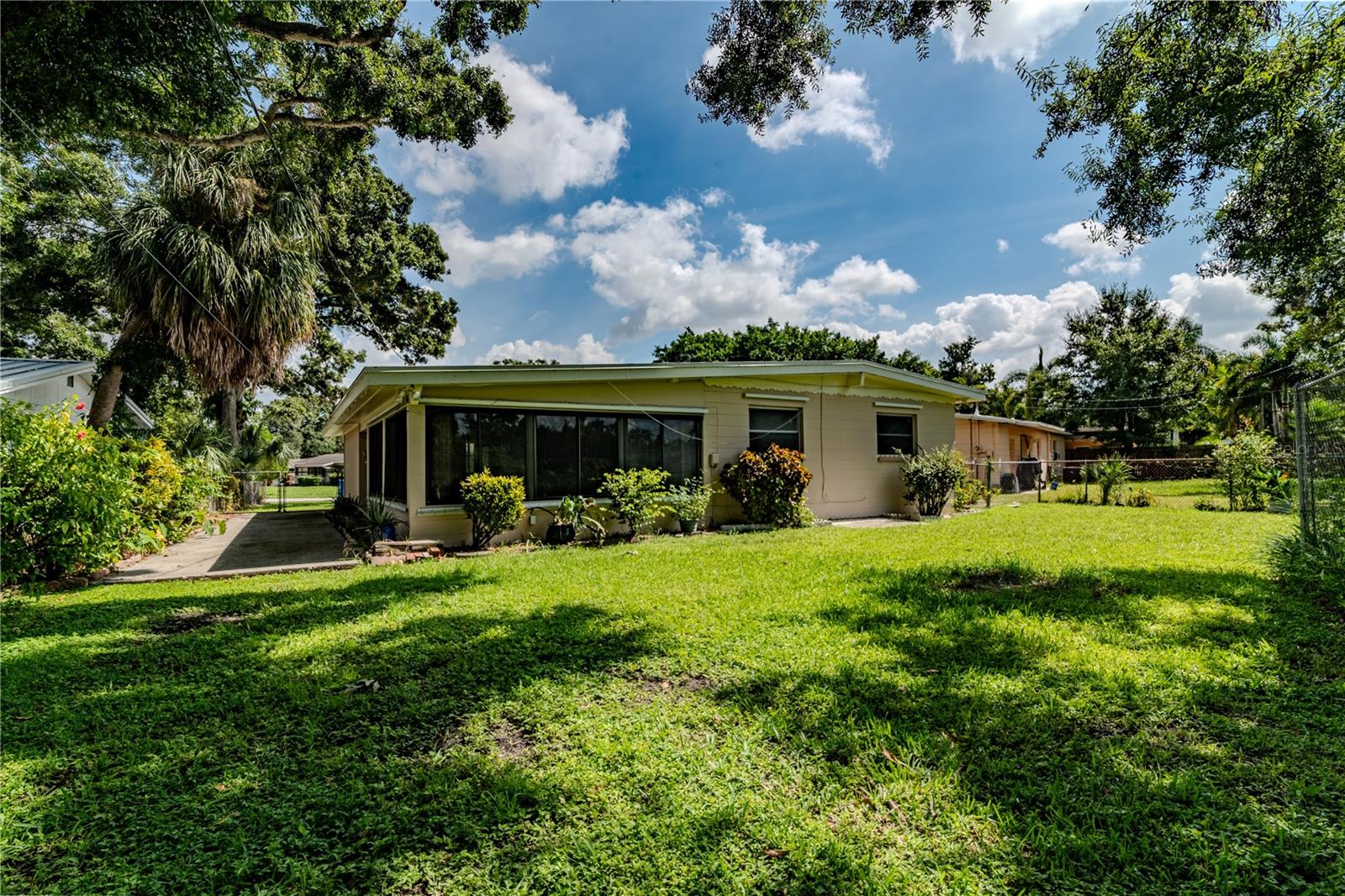 large fenced in backyard