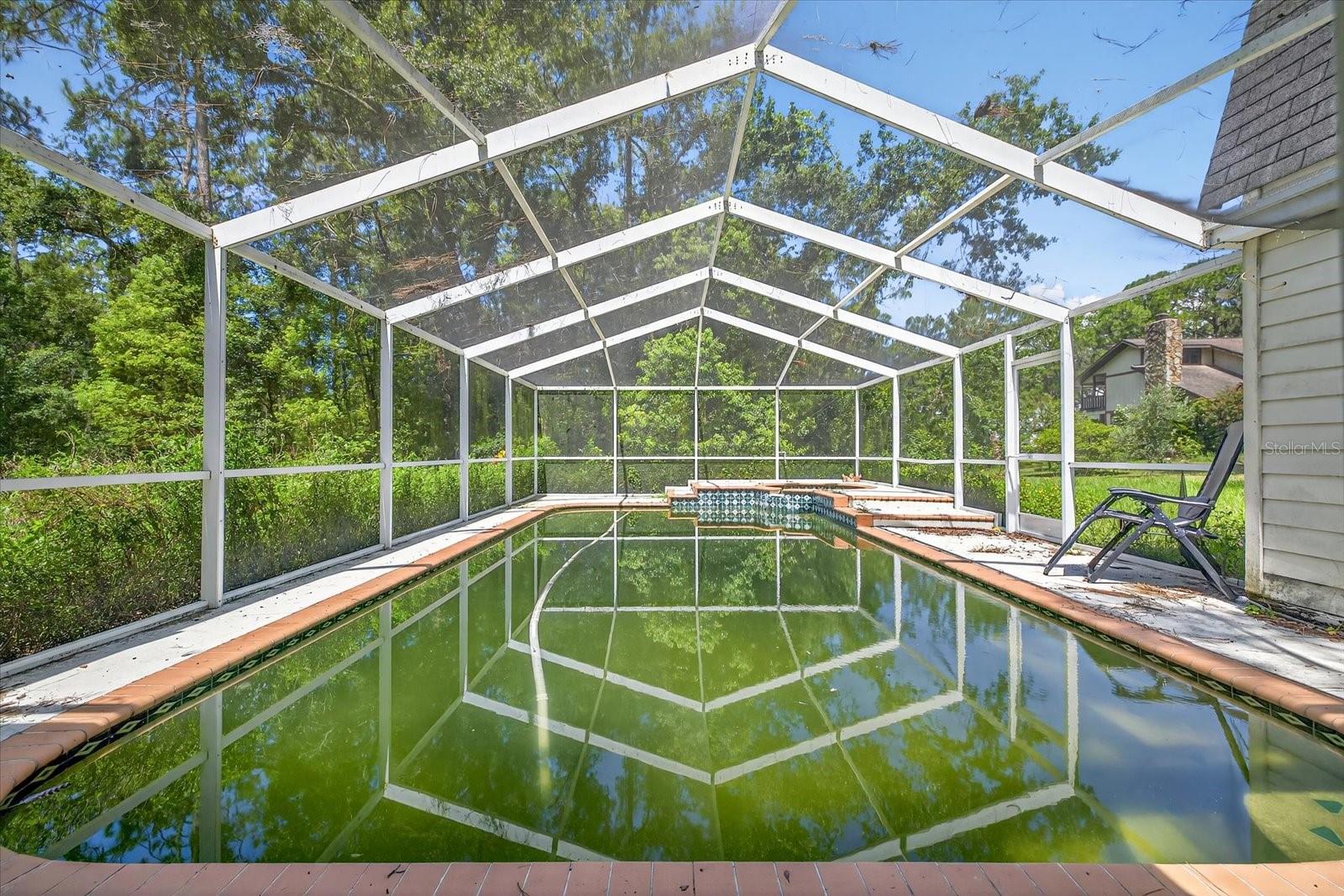 TLC Needed. Large Pool & Spa Jacuzzi