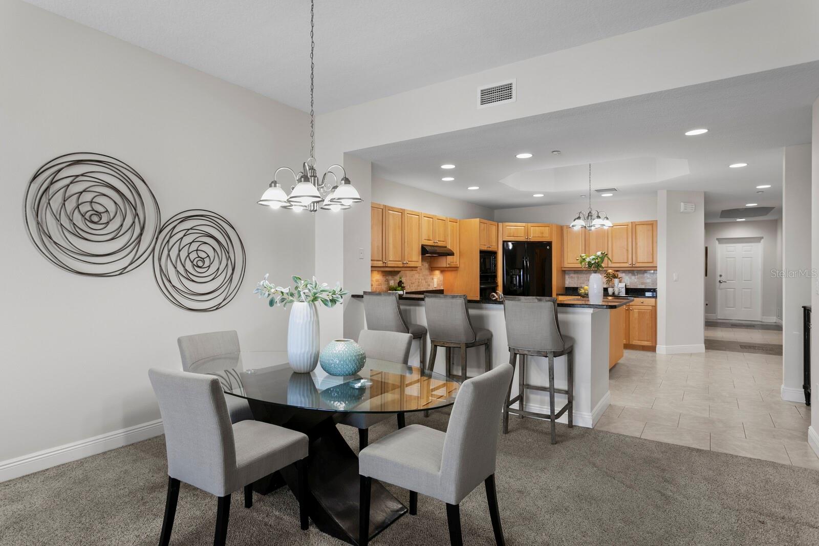 Dining area facing kitchen