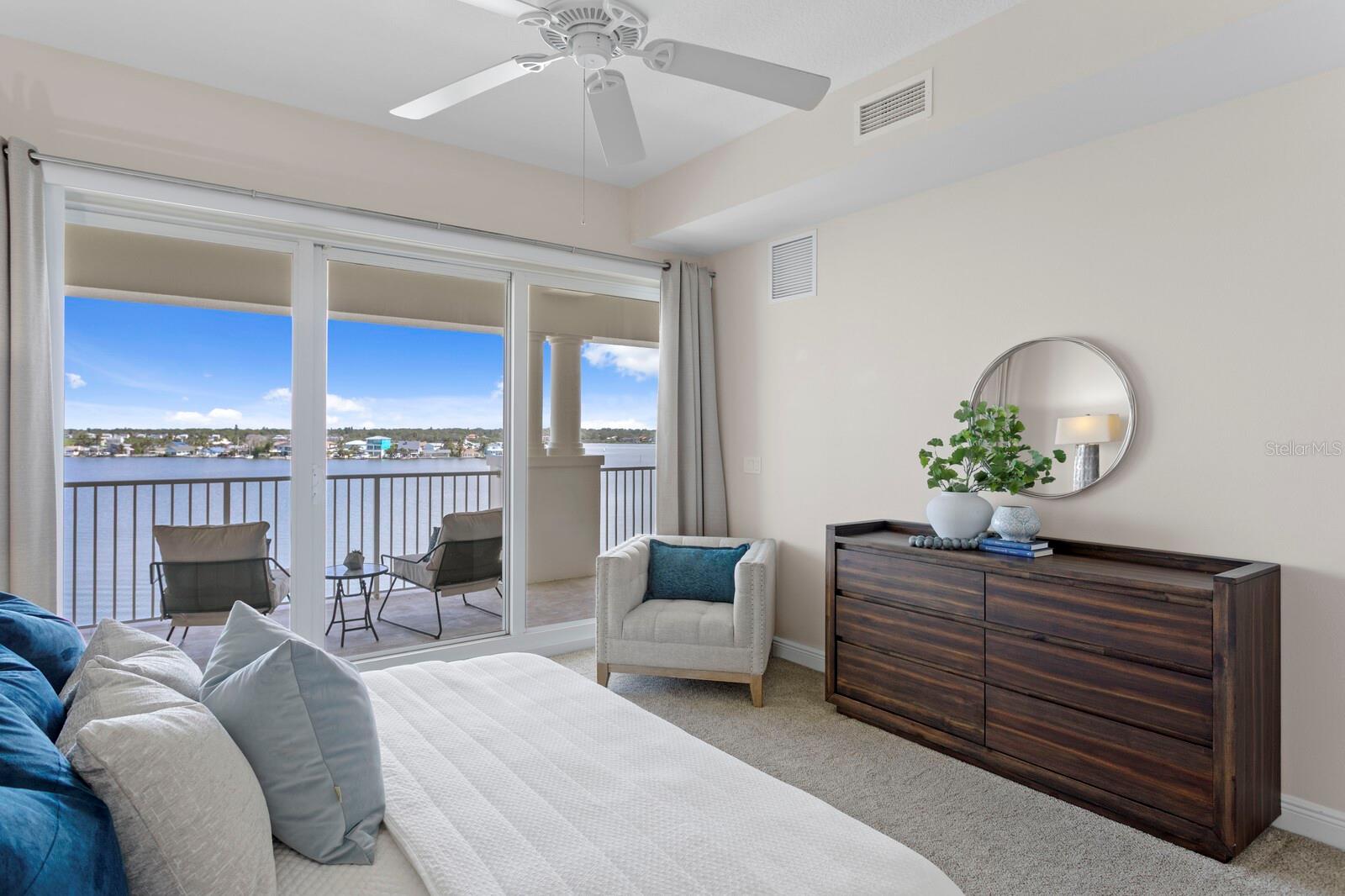 Primary bedroom - water view from your bed