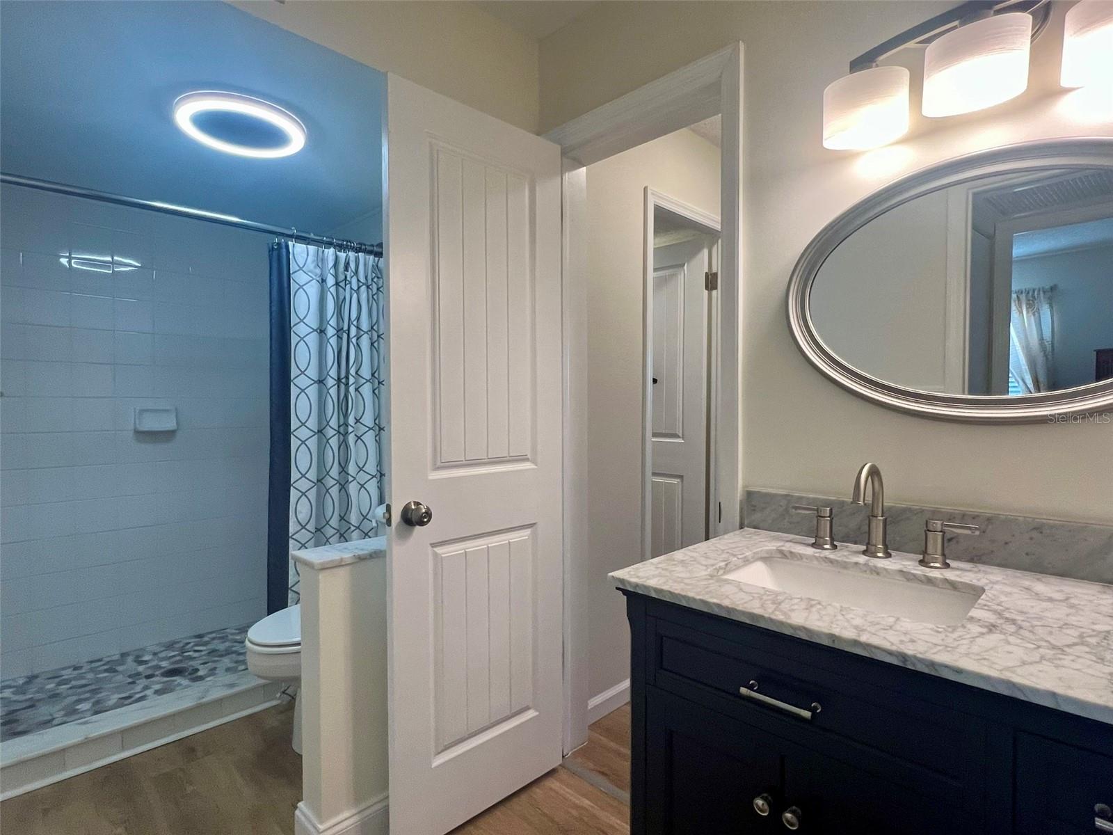 Lovely modern bathroom with walk-in shower