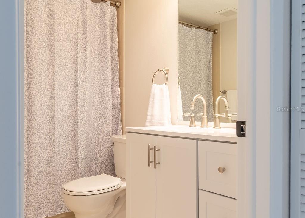 updated vanity in secondary bathroom