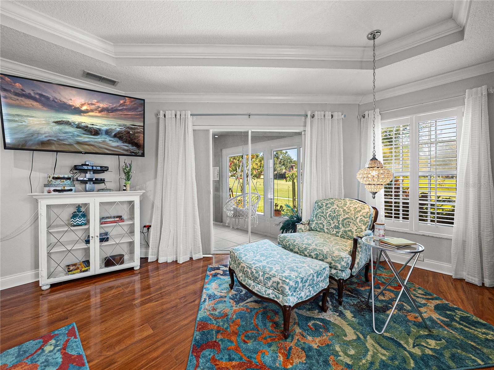 Primary Suite Sitting Area with Views to Golf Course