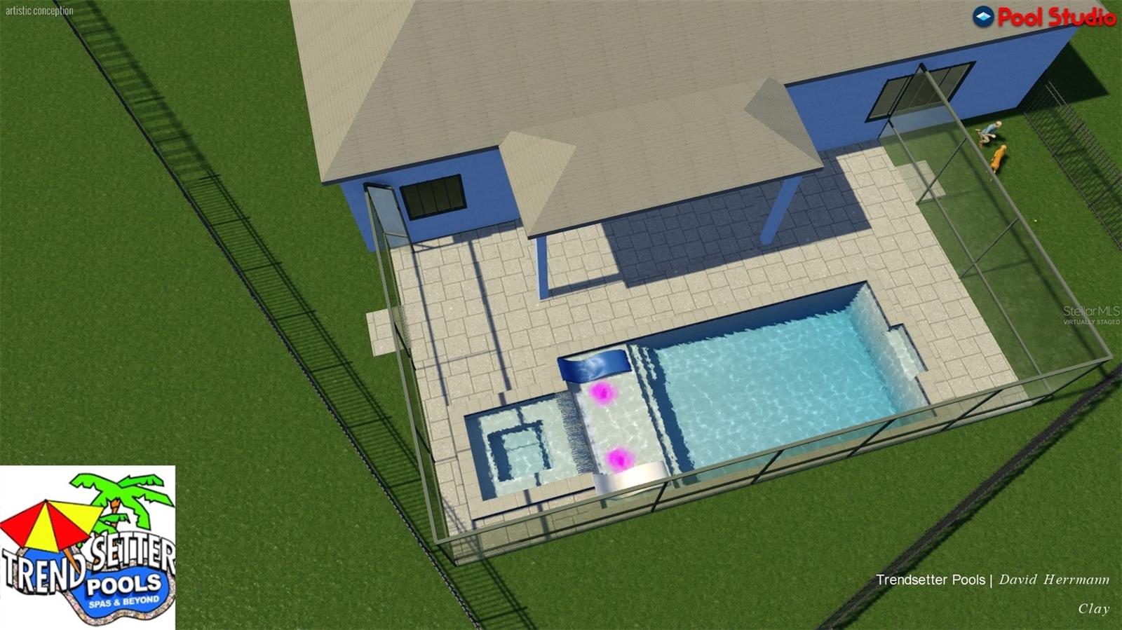 Virtually staged pool.