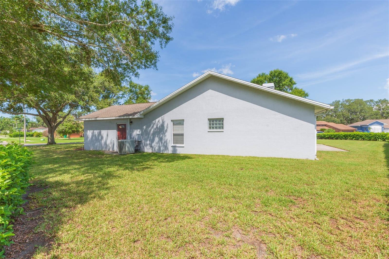 Side yard with garage door access