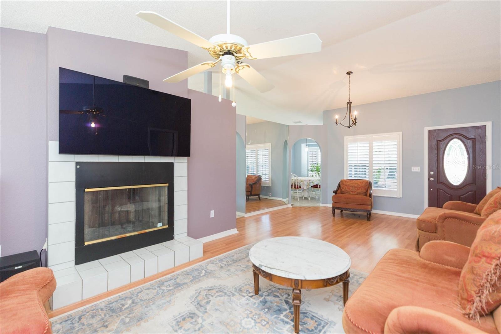 LR Wood Burning Fireplace