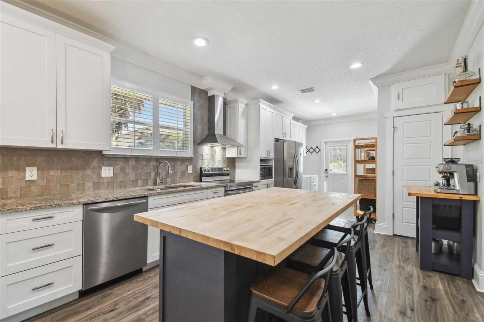 Stainless appliances and tons of cabinet and counter space