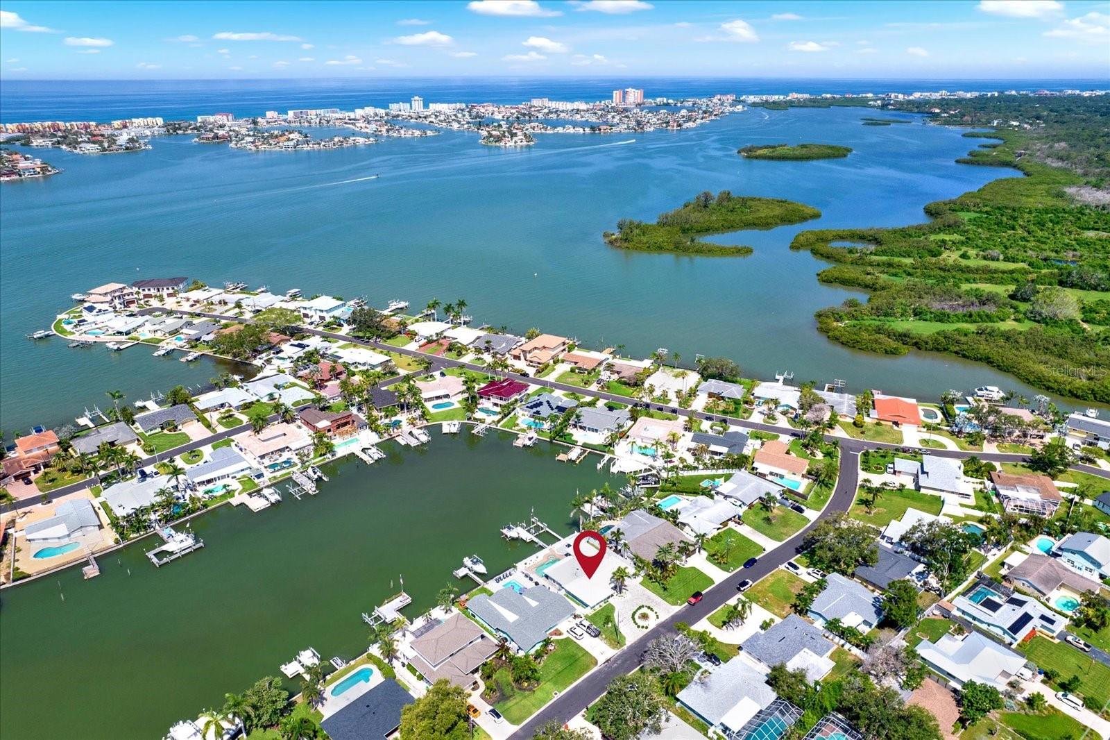 Aerial View of Home and Intracoastal Waterway