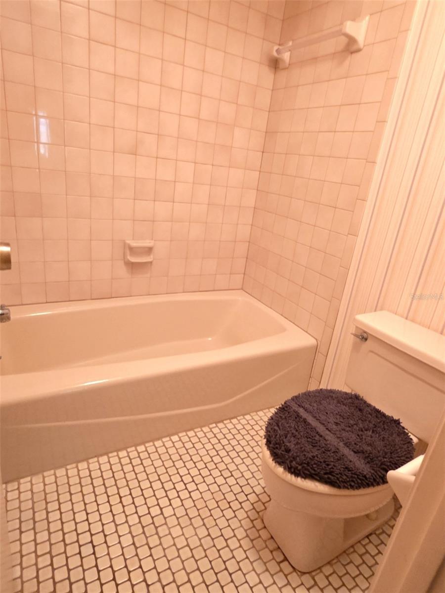 Hall bath with tub and shower