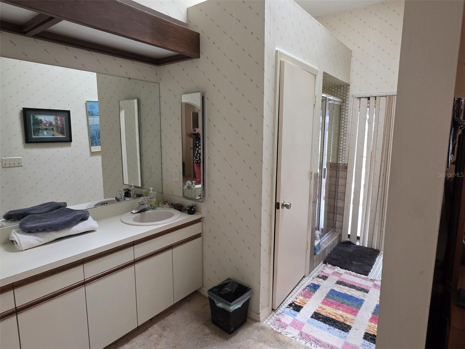 Master Bathroom sinks and hallway