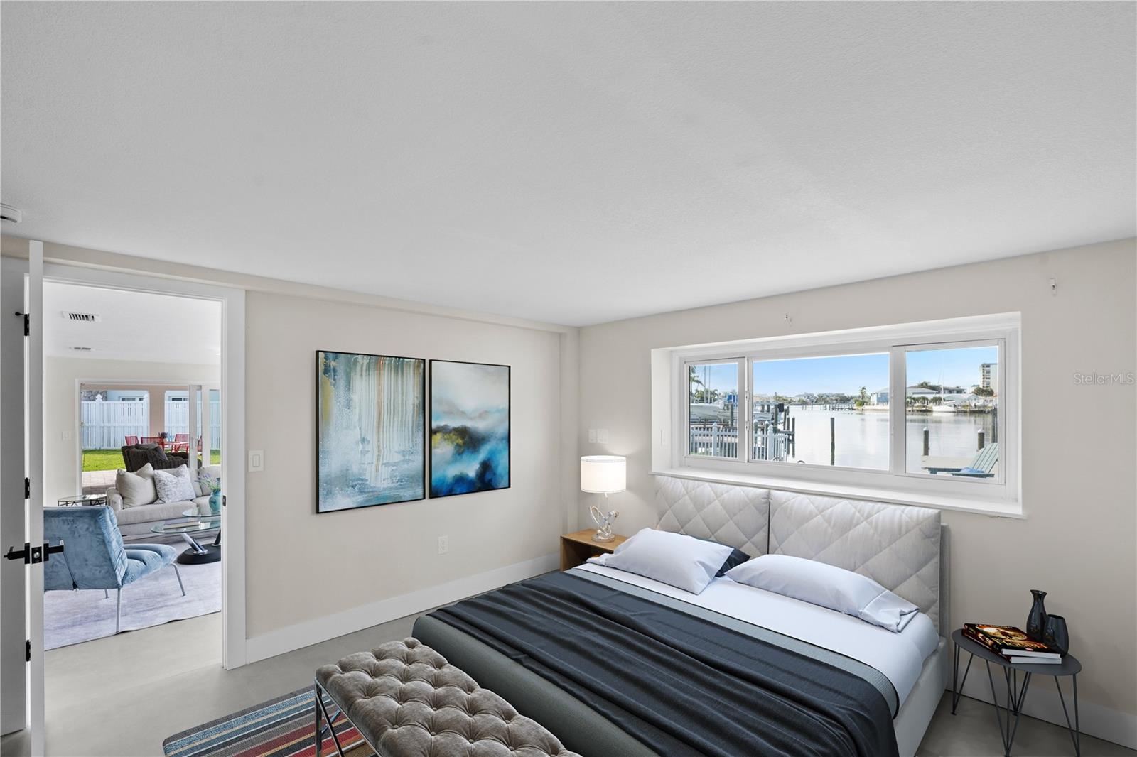 Guest Bedroom 1:Guest suite with water views.