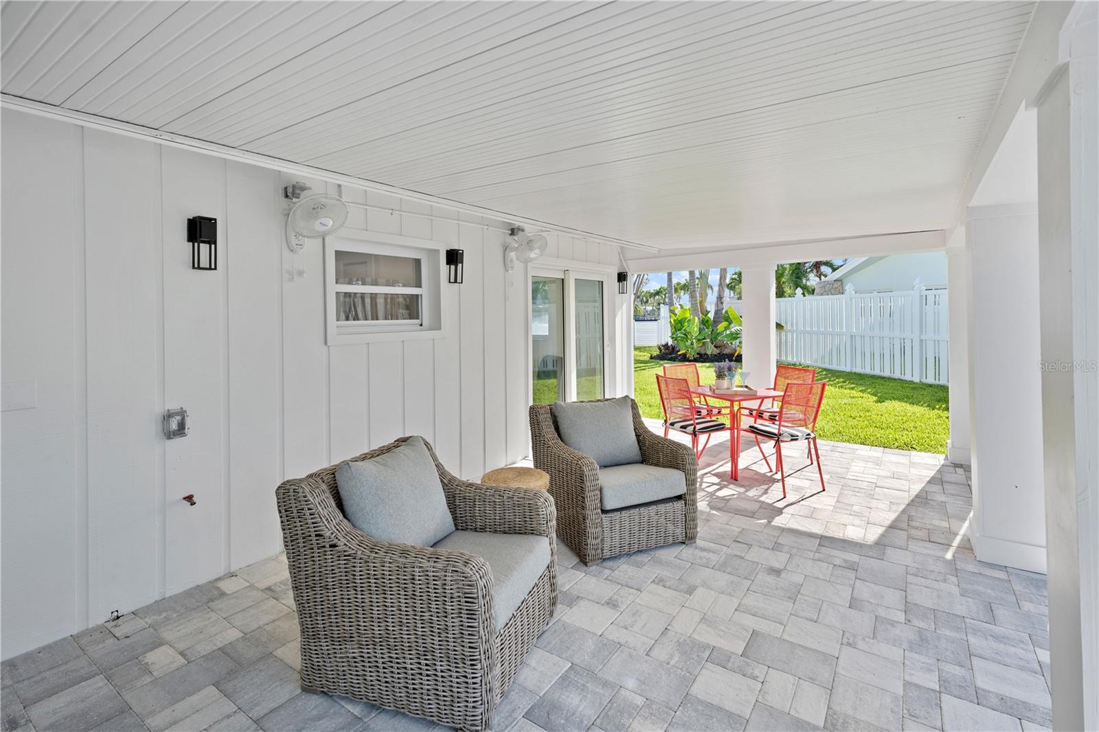 Modern pavers New paver pool deck and patios replace outdated tile.