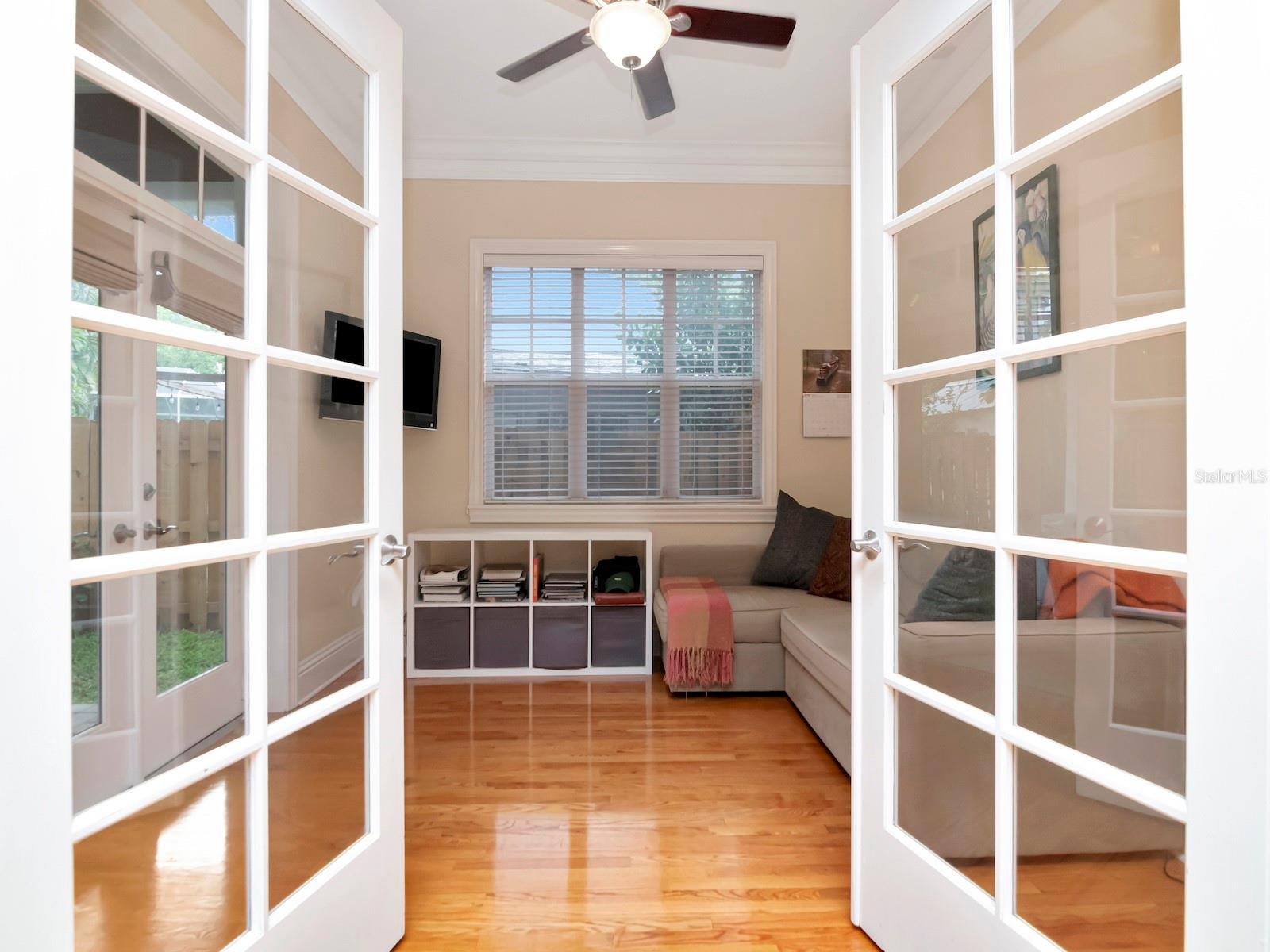 FlexRoom through French Doors off Family Room.